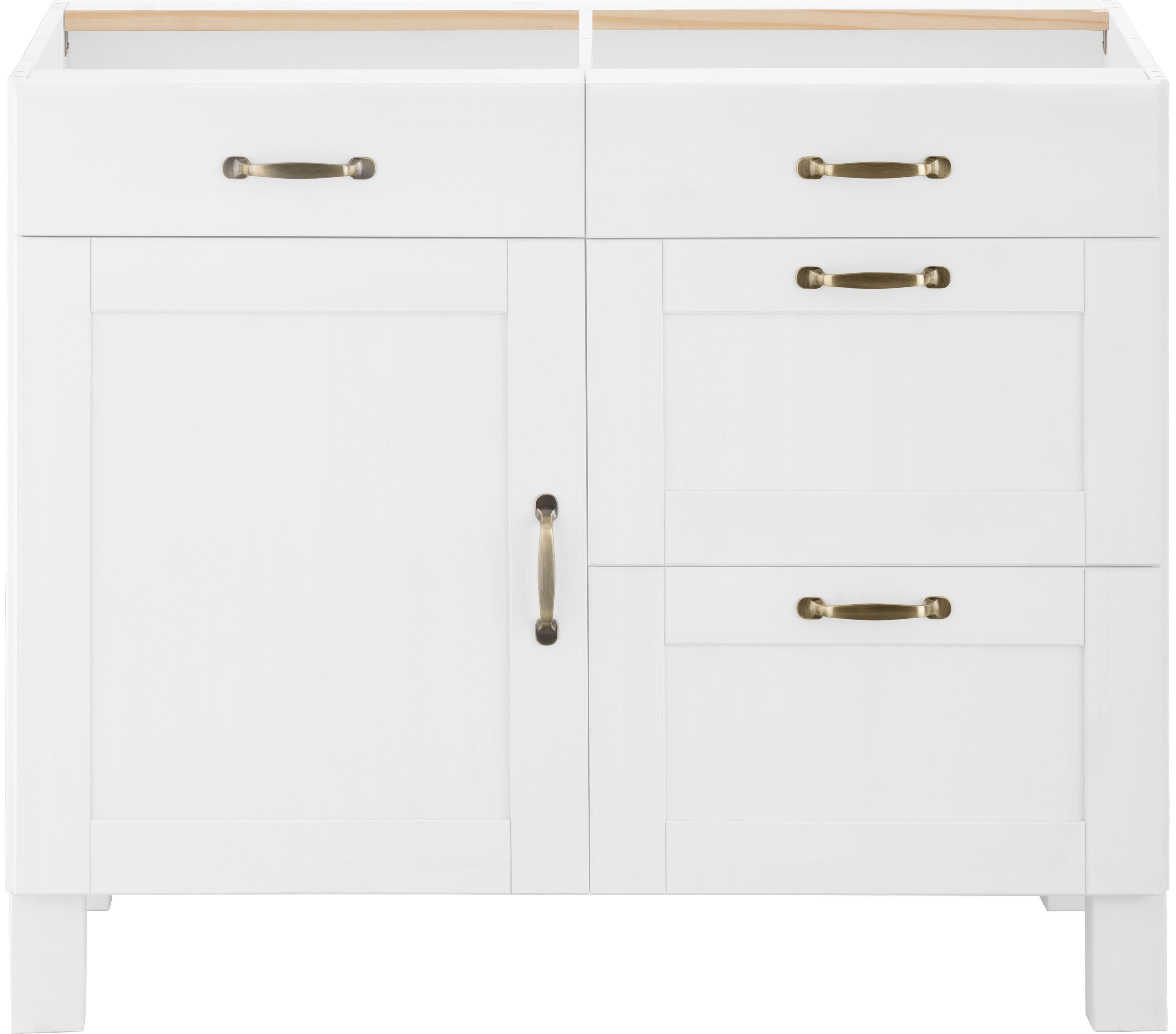 Home affaire Onderkast Alby Breedte 100 cm, 1 deur, 4 laden onderkasten beige