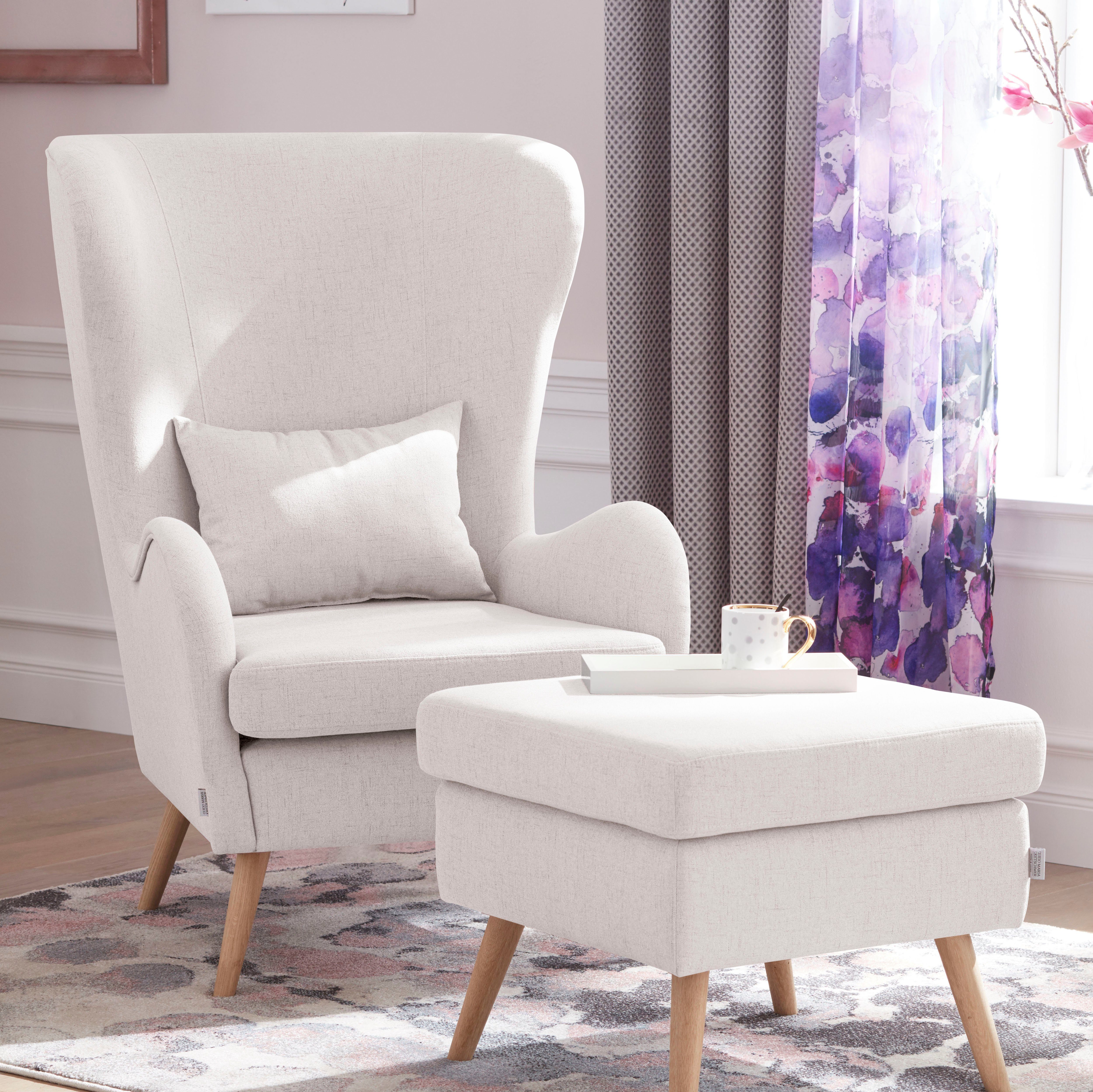 Guido Maria Kretschmer Home&Living Fauteuil Salla naar keuze met of zonder hocker, grote fauteuil: afm. bxdxh: 78x94x118 cm, overtrekstof ook in luxe-microvezel in imitatiebont-loo