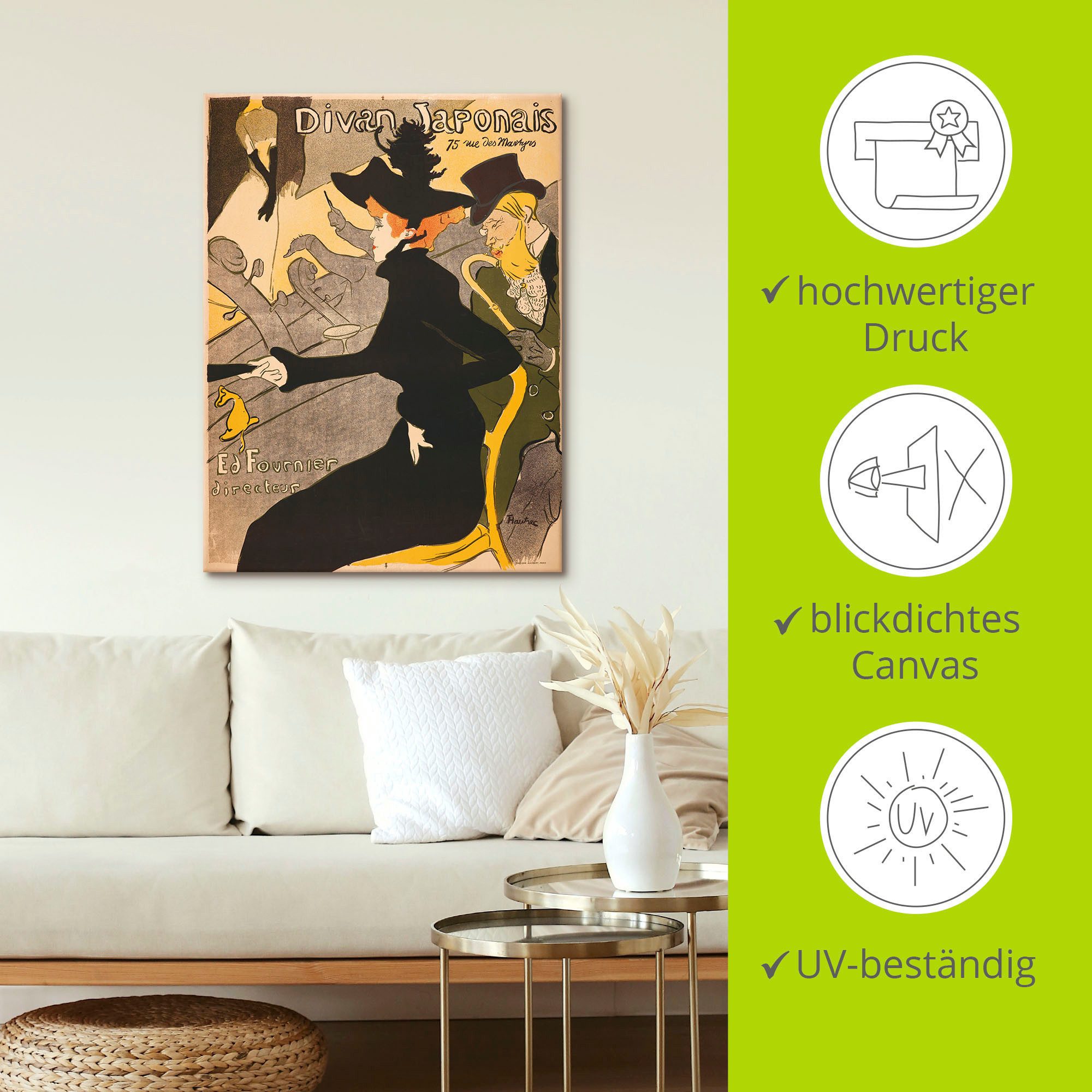 Artland Artprint op linnen Divan Japonais. Frankrijk, Parijs