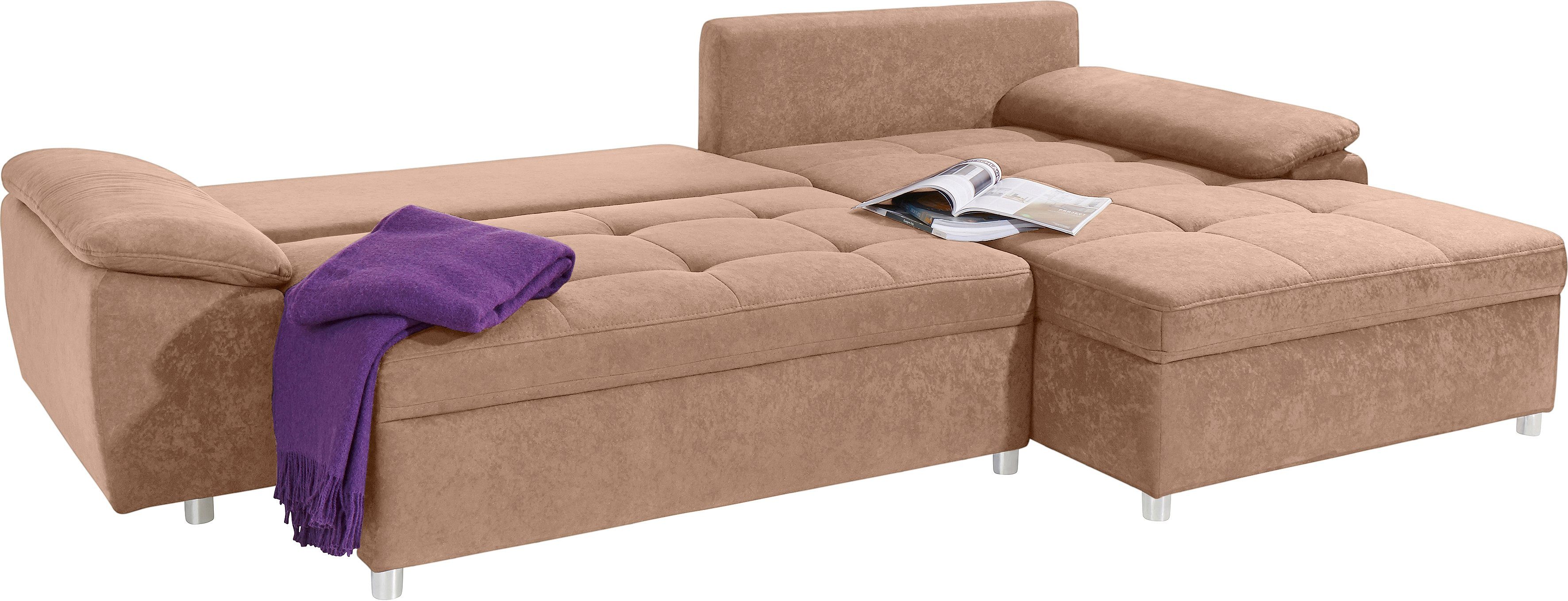 sit&more Hoekbank Labene L-vorm naar keuze met slaapfunctie en bedkist, ook als xxl-variant