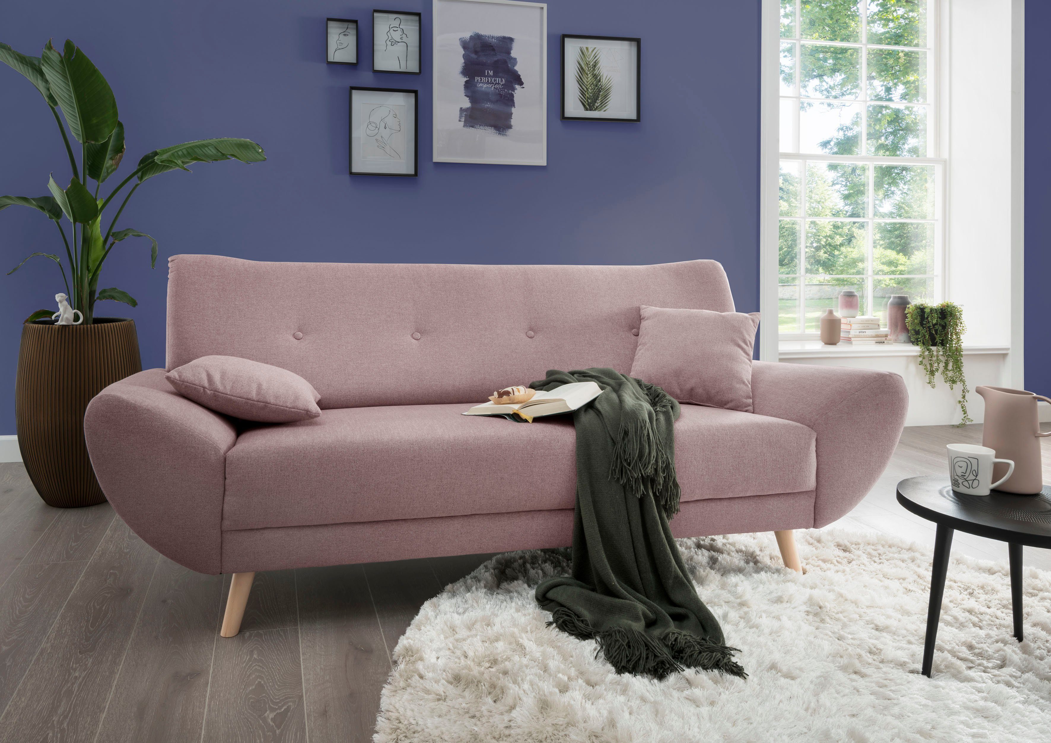 Home affaire 3-zitsbank BASTA roze, 3-zitsbanken