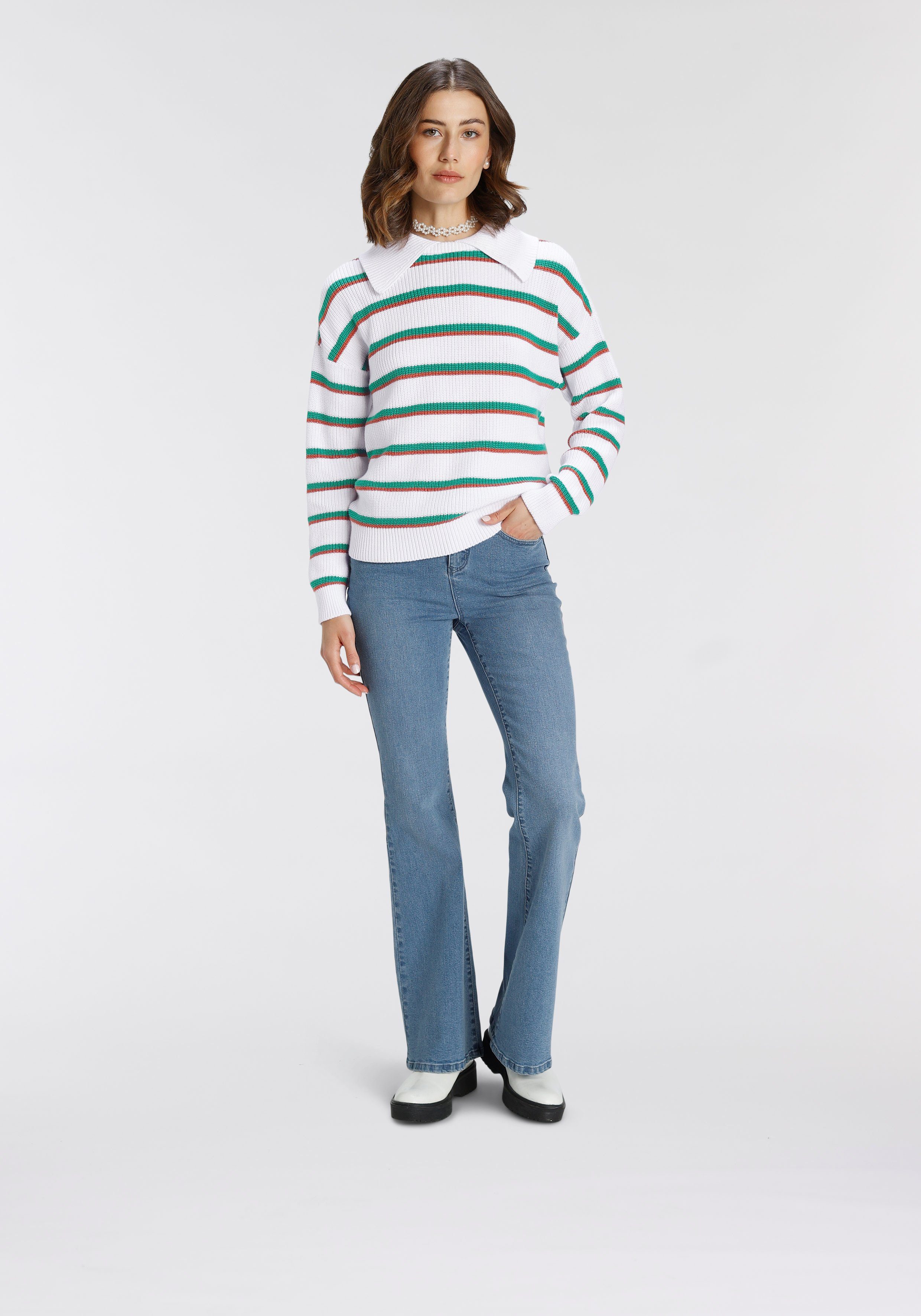AJC High-waist jeans in flared vorm in 5-pocket-stijl