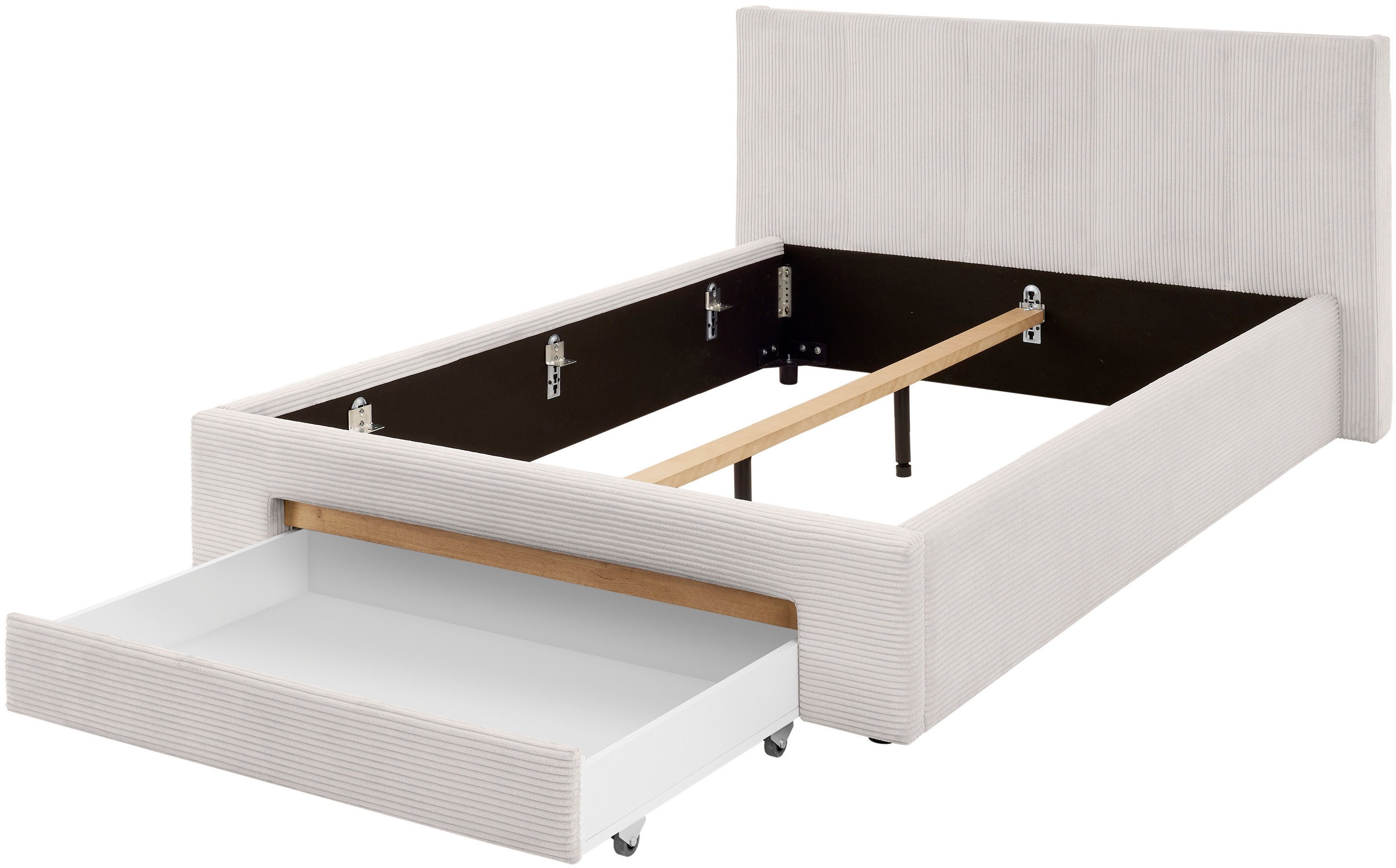 INOSIGN Gestoffeerd bed CiTY/GiRON, bedframe met bedlade, gestoffeerd opbergbed met hondenbed of opberglade, bekleding van corduroy of linnenlook