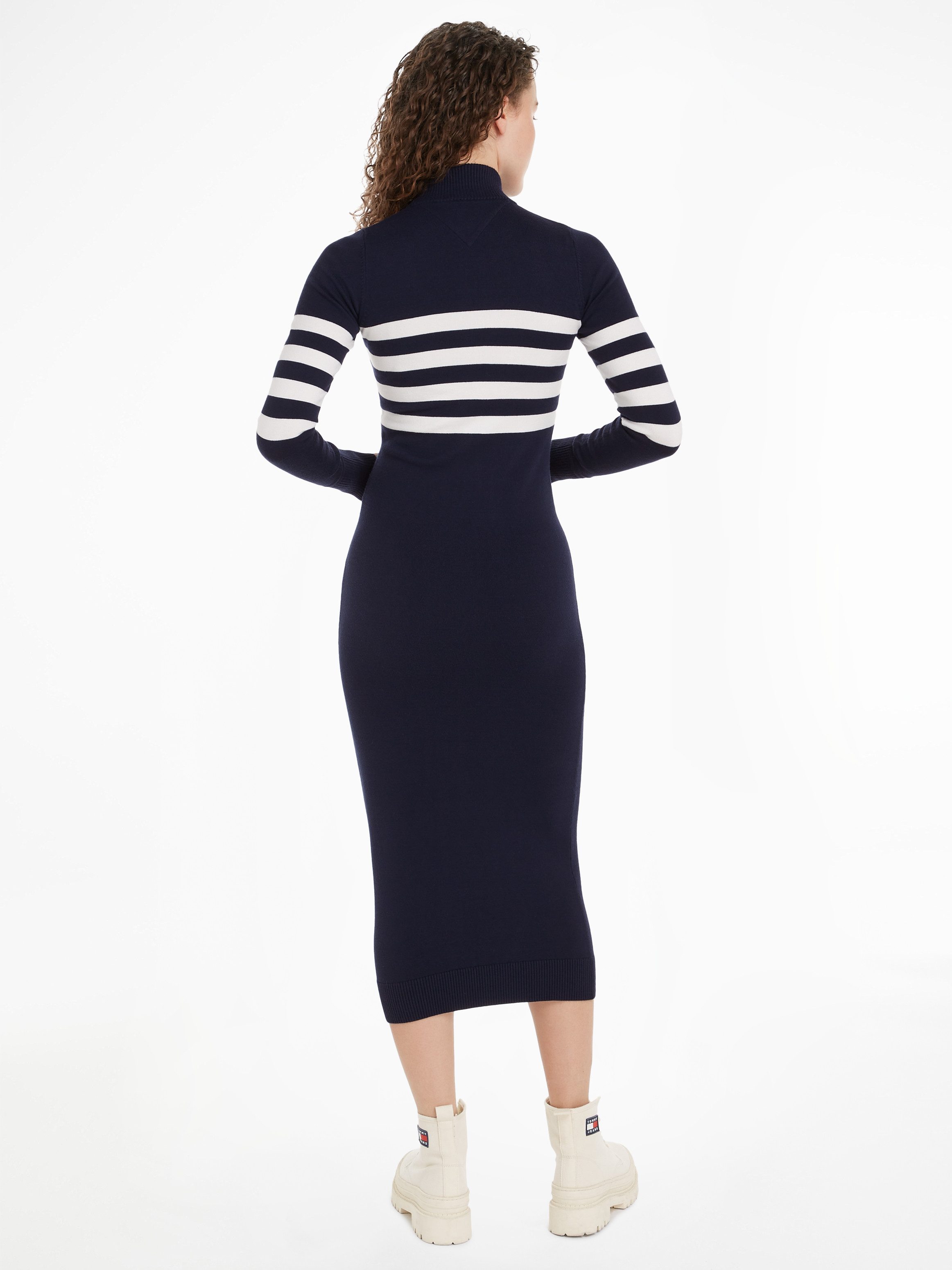 TOMMY JEANS Sweatjurk TJW STRIPE MIDI SWEATER DRESS
