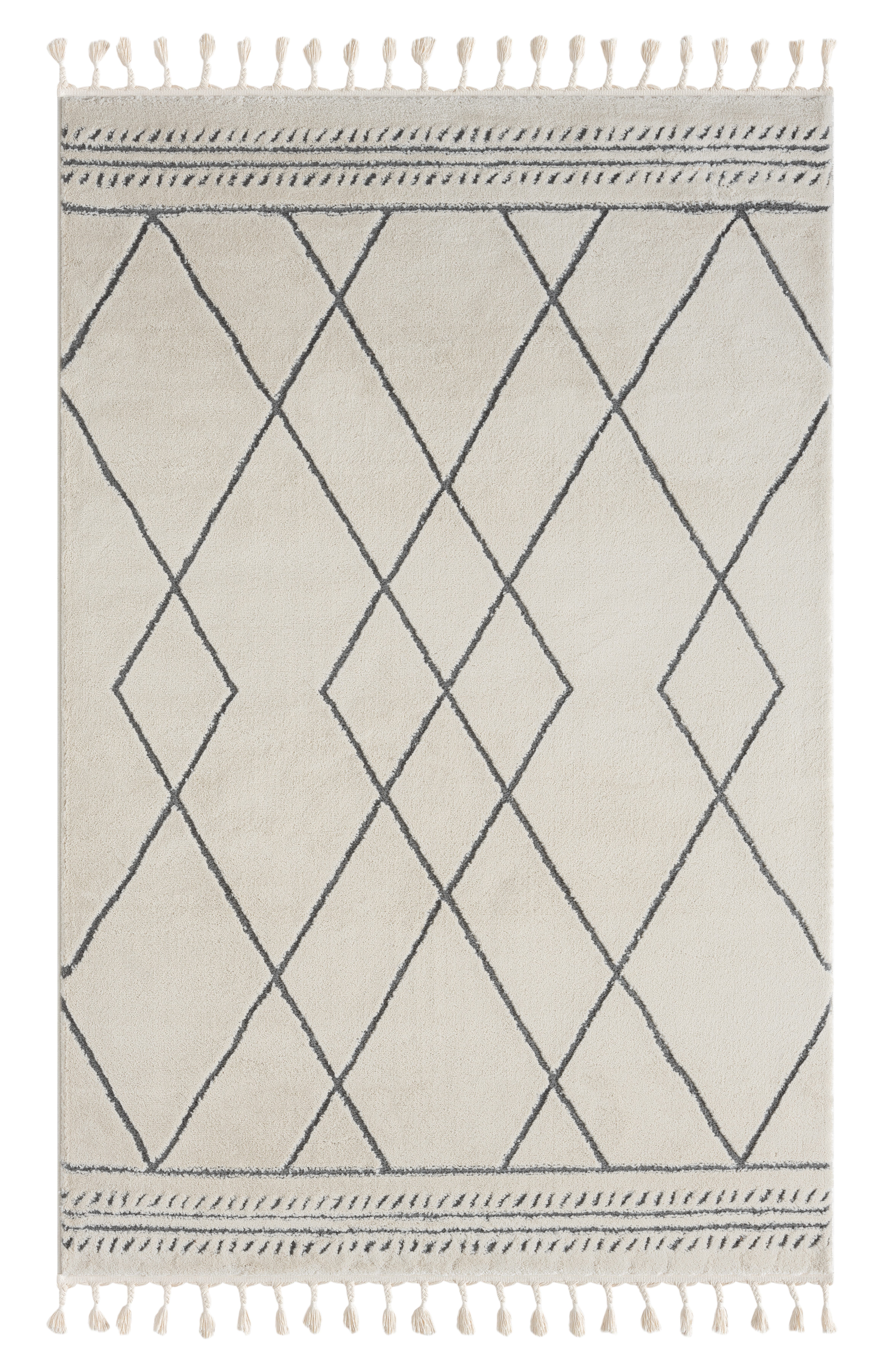 Myflair Möbel & Accessoires Hoogpolig vloerkleed Marokkaans ontwerp voorraadopruiming modern, marokkaans ontwerp, ruitenpatroon, zacht, met franjes