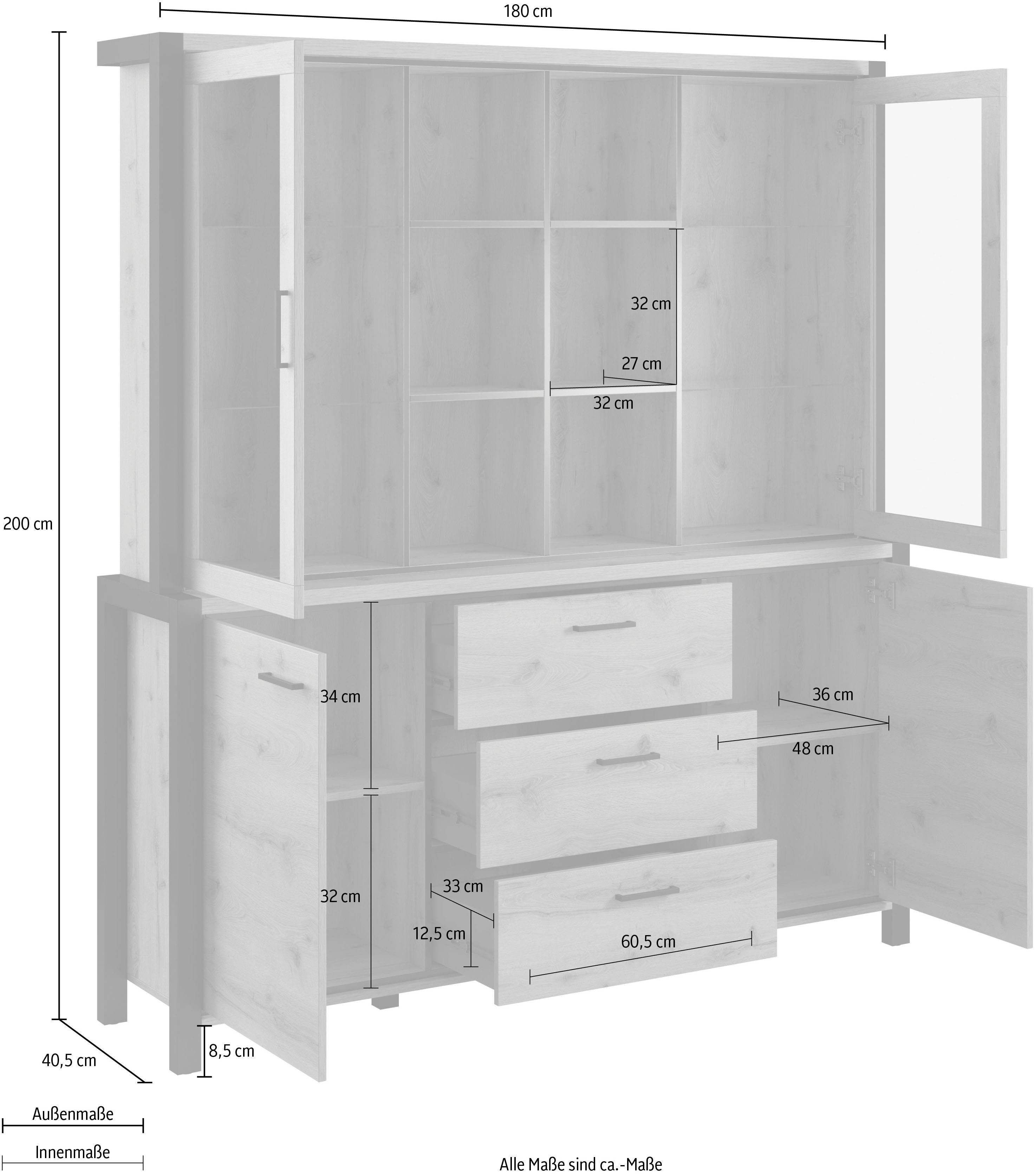 Home affaire Buffetkast Aktiv (bxdxh): 180x40,5x200 cm