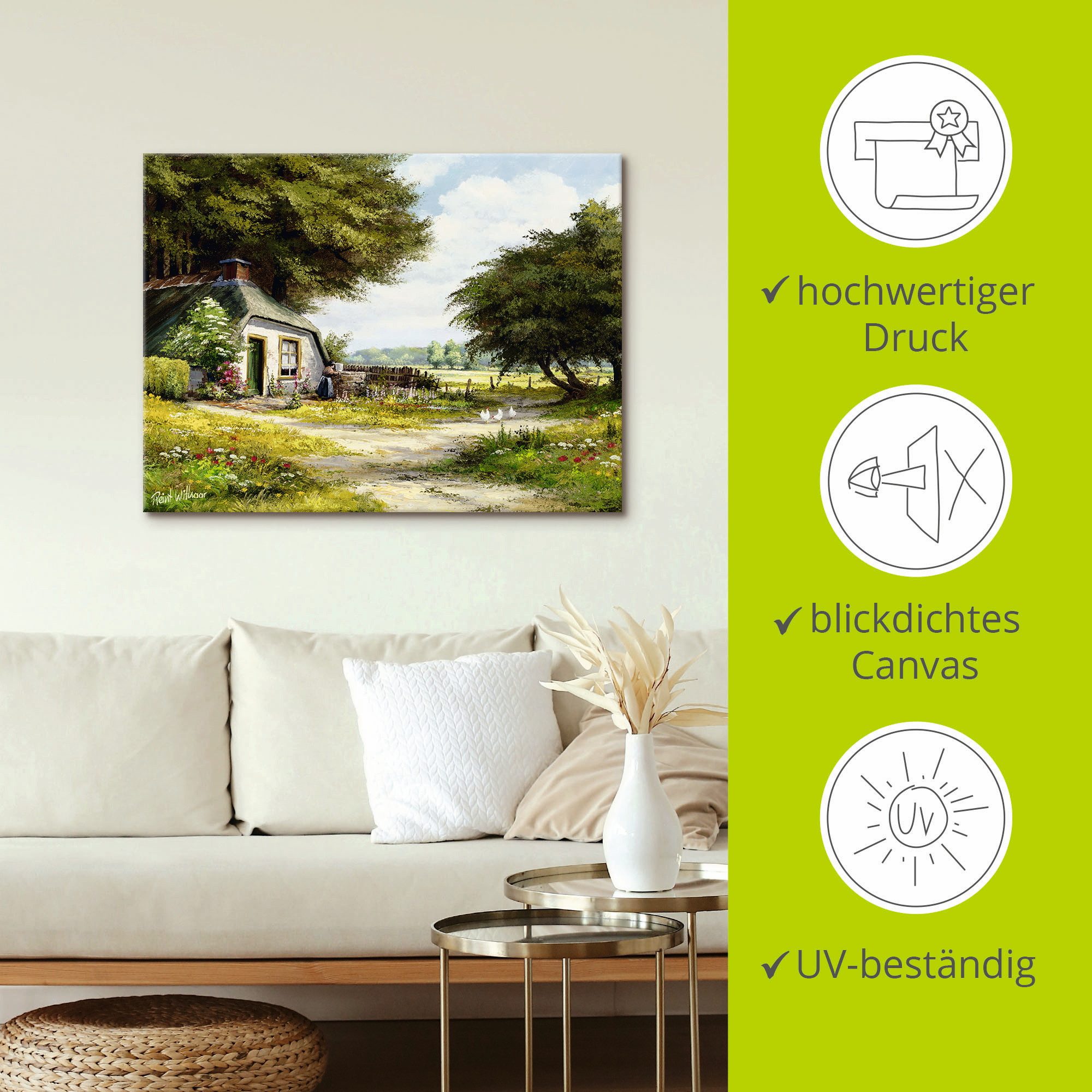 Artland Artprint Boerderij als artprint op linnen, poster in verschillende formaten maten