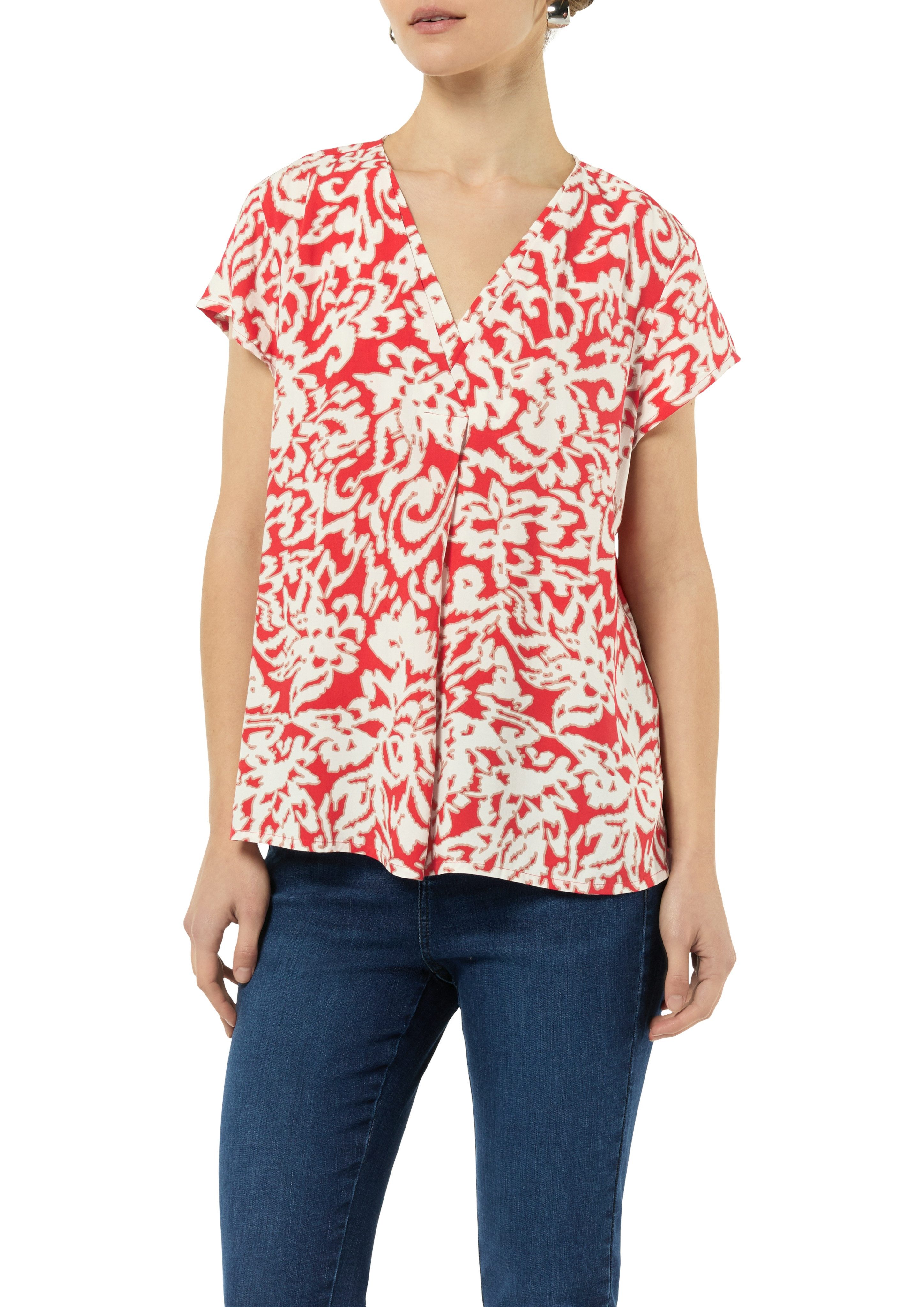 Comma Shirtblouse met v-hals en print all-over