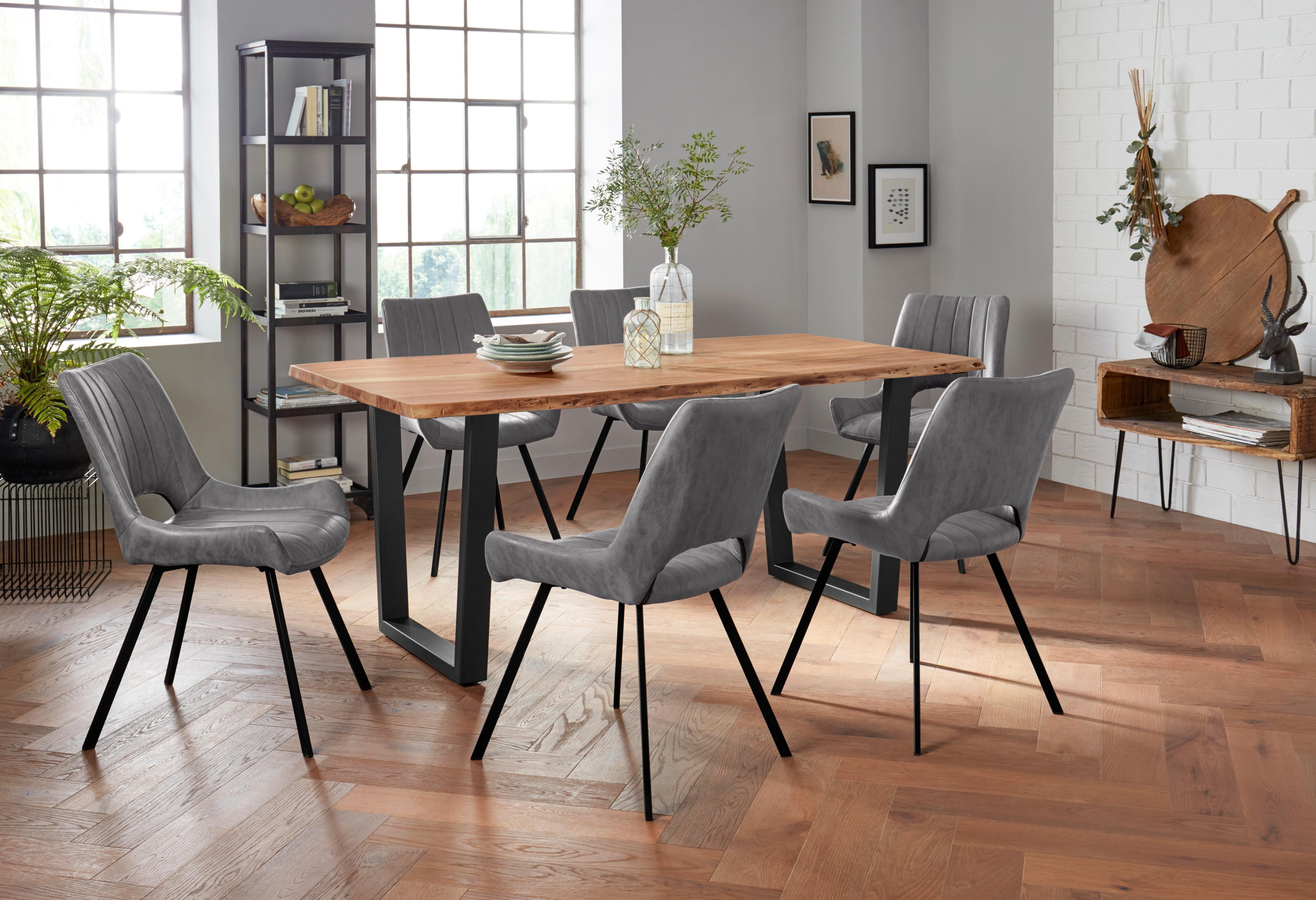 MCA living Eettafel CALABRIA Massief hout in boomstam-look