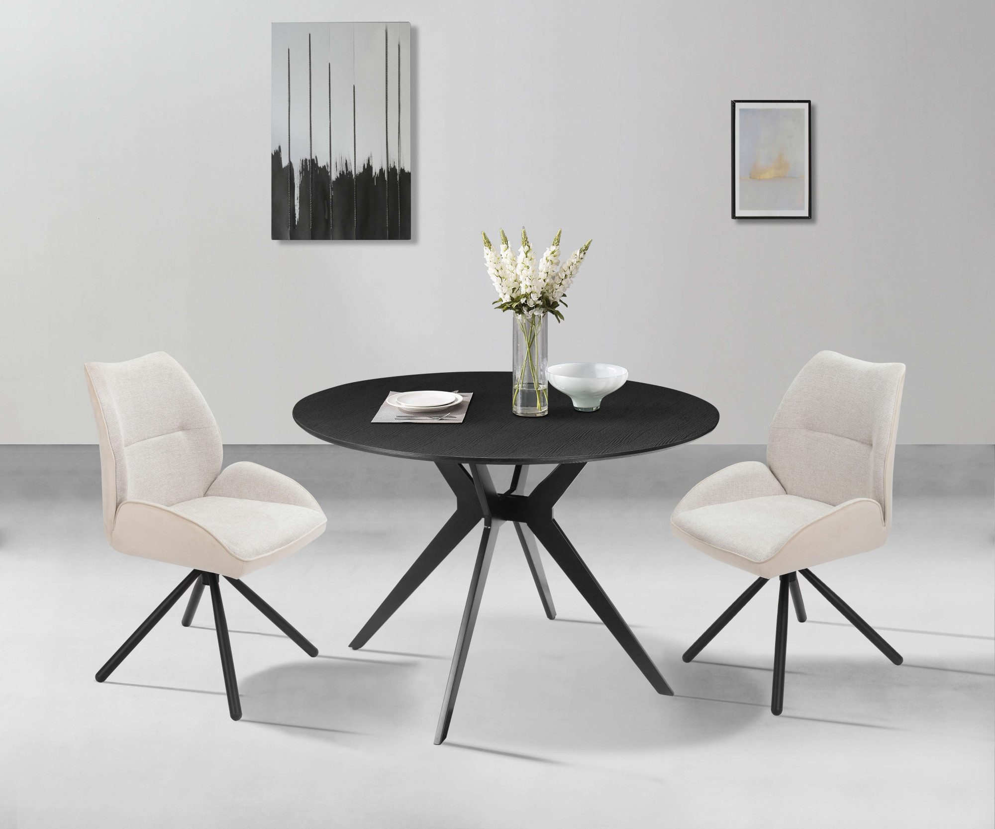 Home affaire Eettafel La Roche Frame van metaal, voelbare structuur, hoogte 75 cm