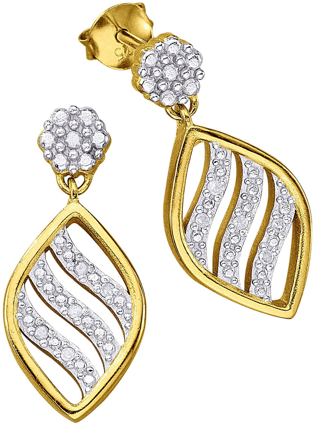 Firetti Paar oorhangers Sieraad Geschenk Zilver 925 Oorsieraden Oorbellen Statement Navette dames oorbellen goud(kleur)