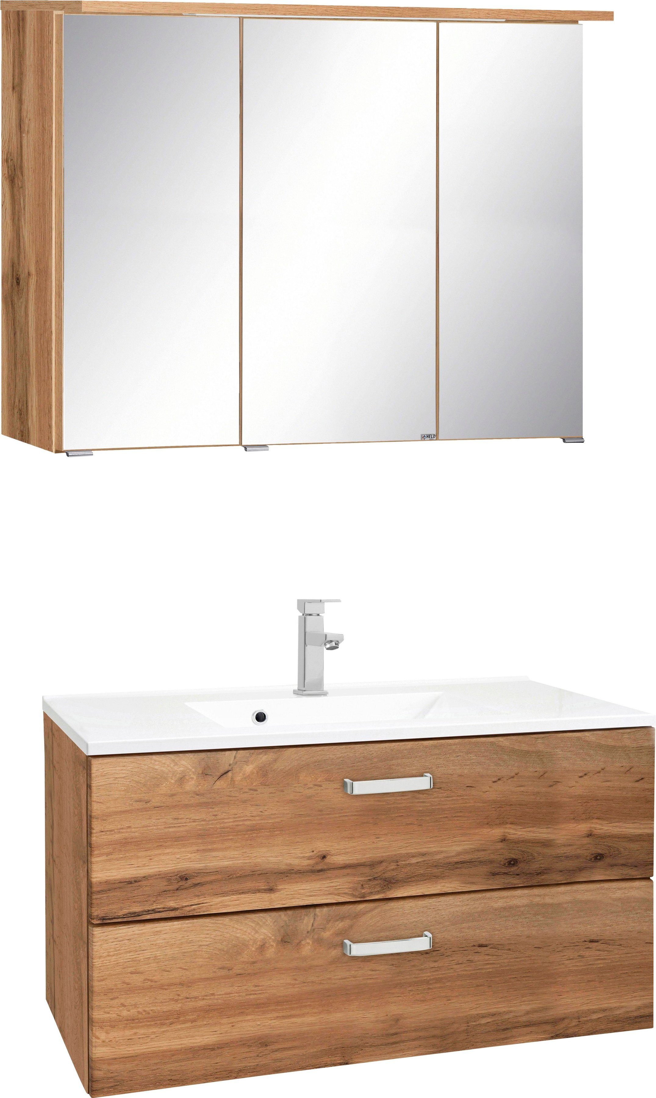 welltime Badkamerserie Ravenna met soft-close functie (2-delig) badmeubelsets beige
