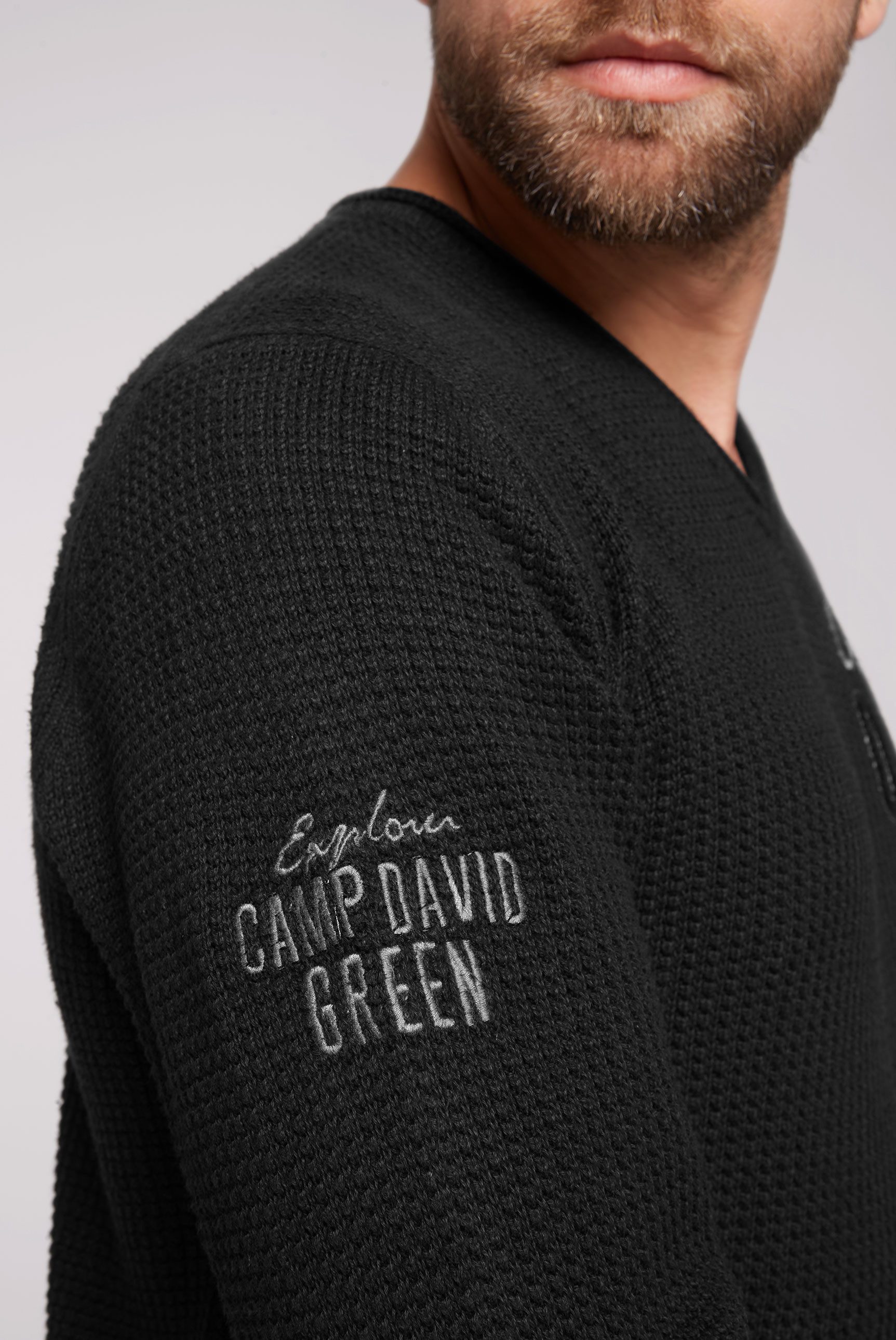 CAMP DAVID Gebreide trui met logoprint