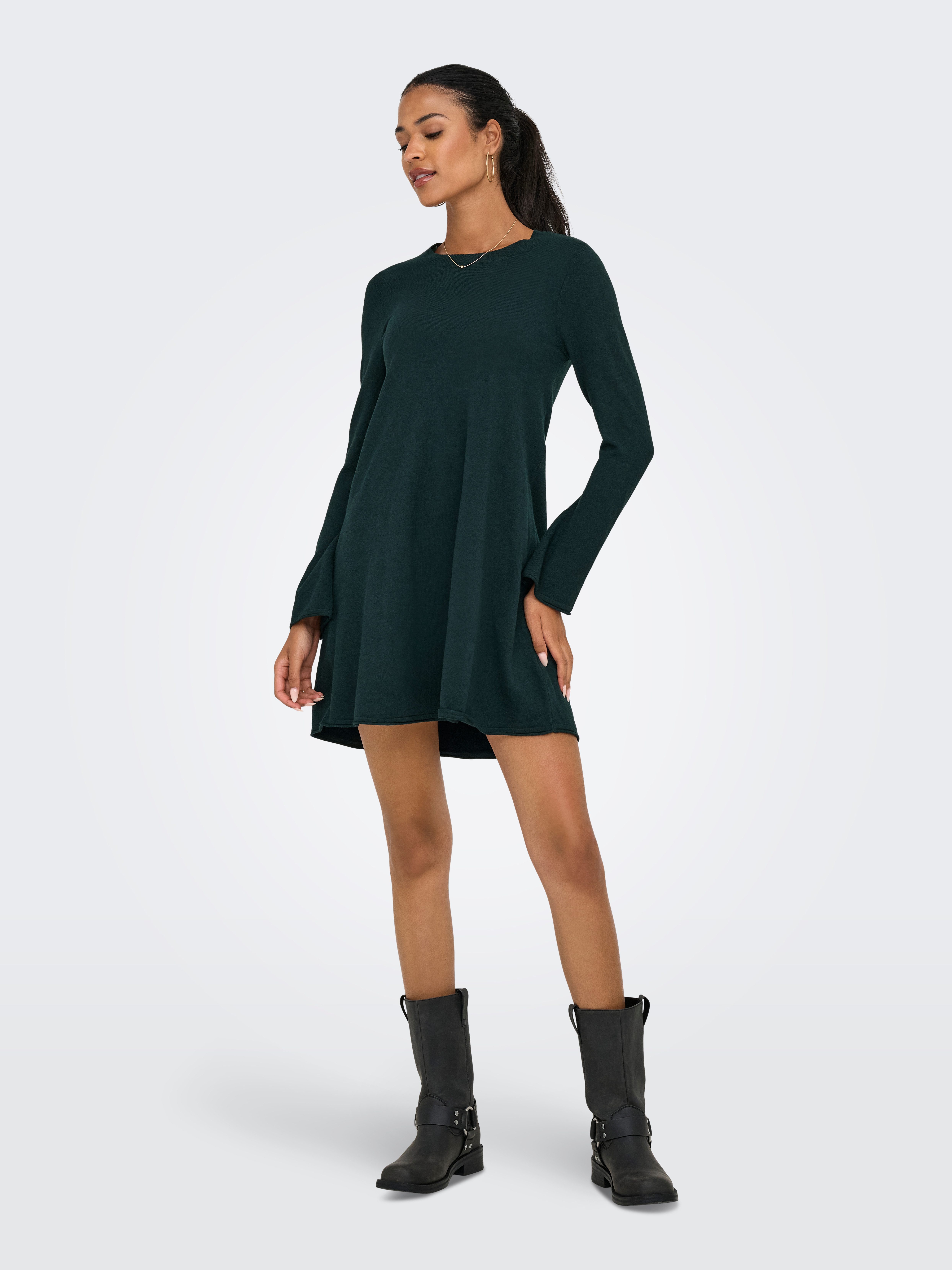 Only Midi-jurk ONLAMALIO LIFE LS ONECK DRESS KNT