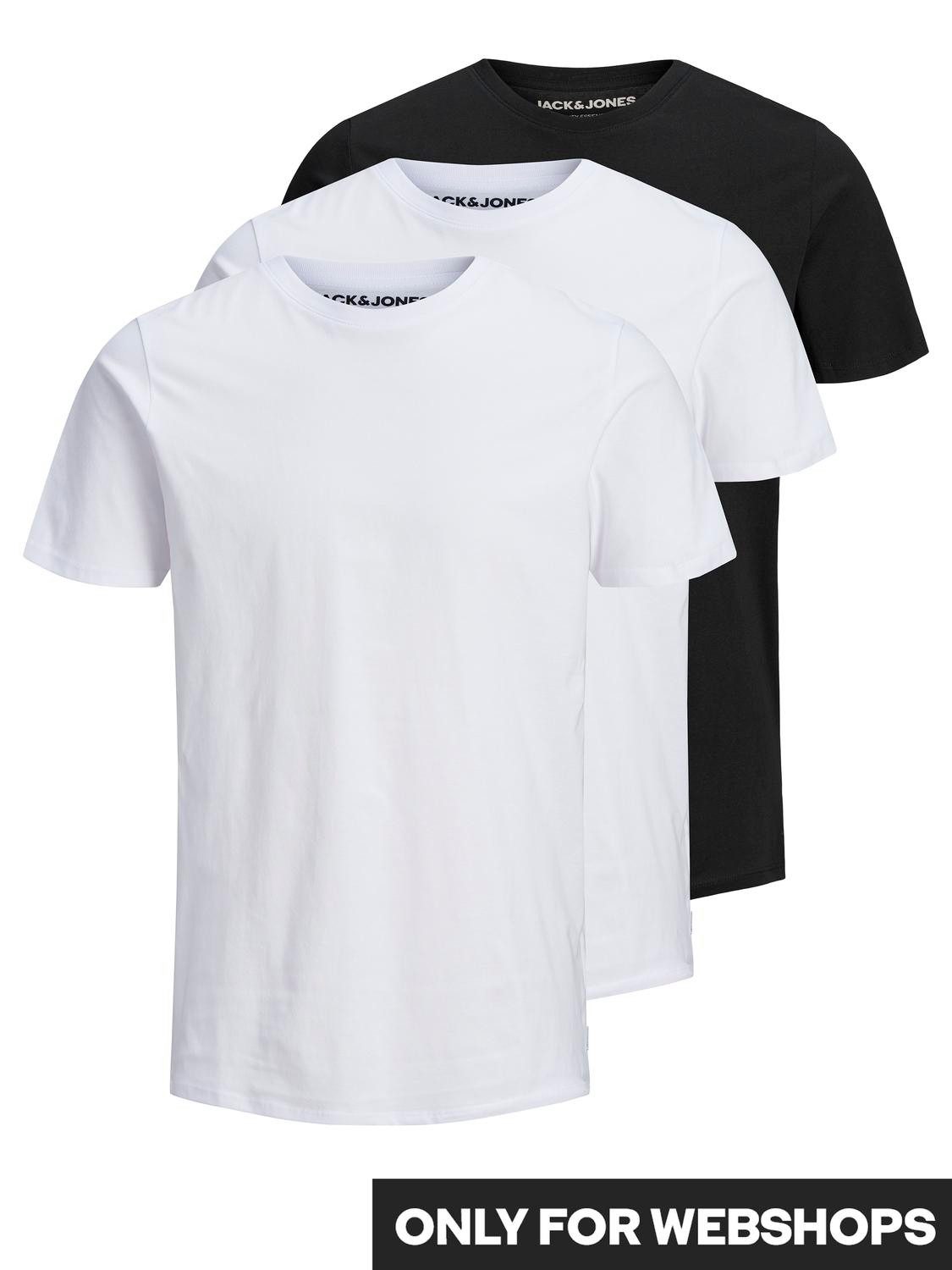 Jack & Jones Shirt met ronde hals JJEORGANIC BASIC TEE SS O-NE 3PK MP NOOS (set, 3-delig)