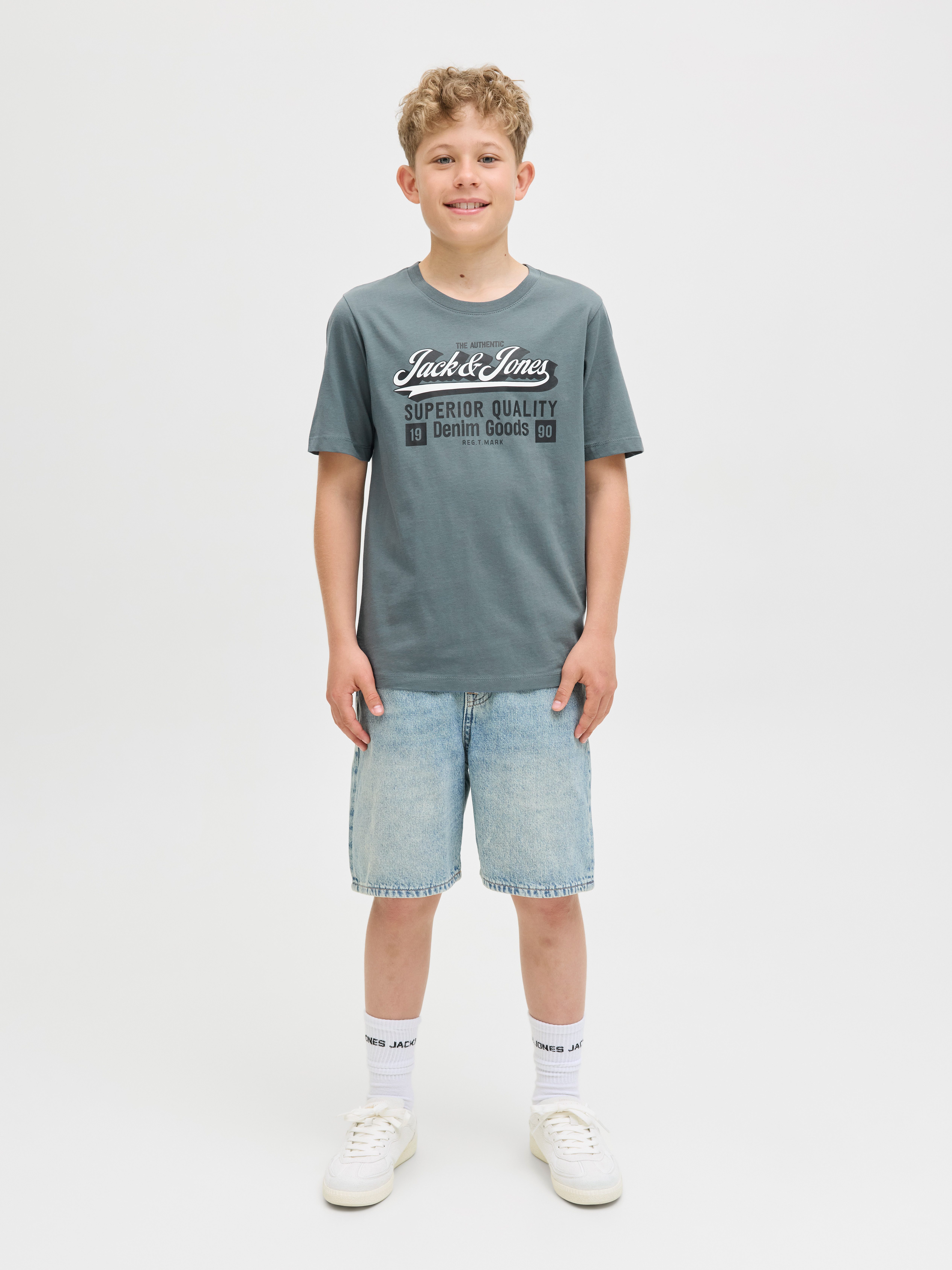 Jack & Jones Junior T-shirt JJELOGO TEE SS 2 COL AW25 2PK MP JNR (set, 2-delig)
