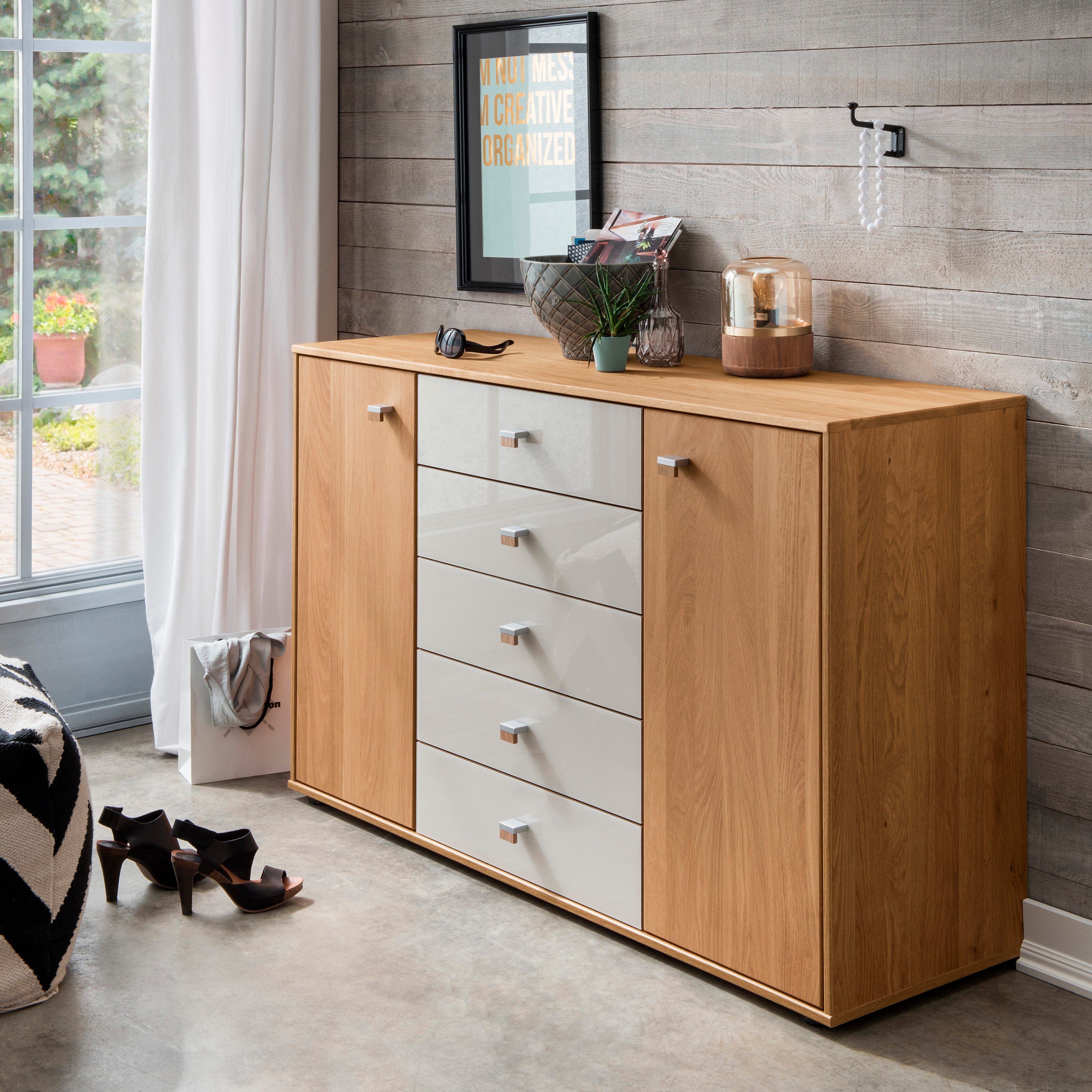 WIEMANN Kast met laden en deuren KIRUNA voorgemonteerd commodes & ladekasten maat 141x43x86 cm beige