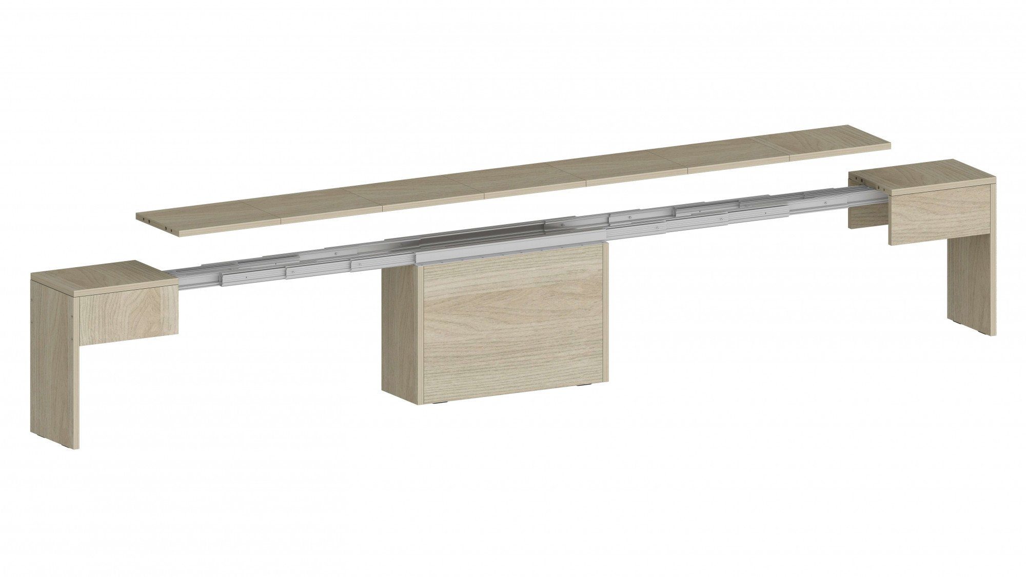 INOSIGN Zitbank Praktika, Zitbank, Bank met uittrekfunctie, uittrekbaar van 66 naar 290 cm (1 stuk)