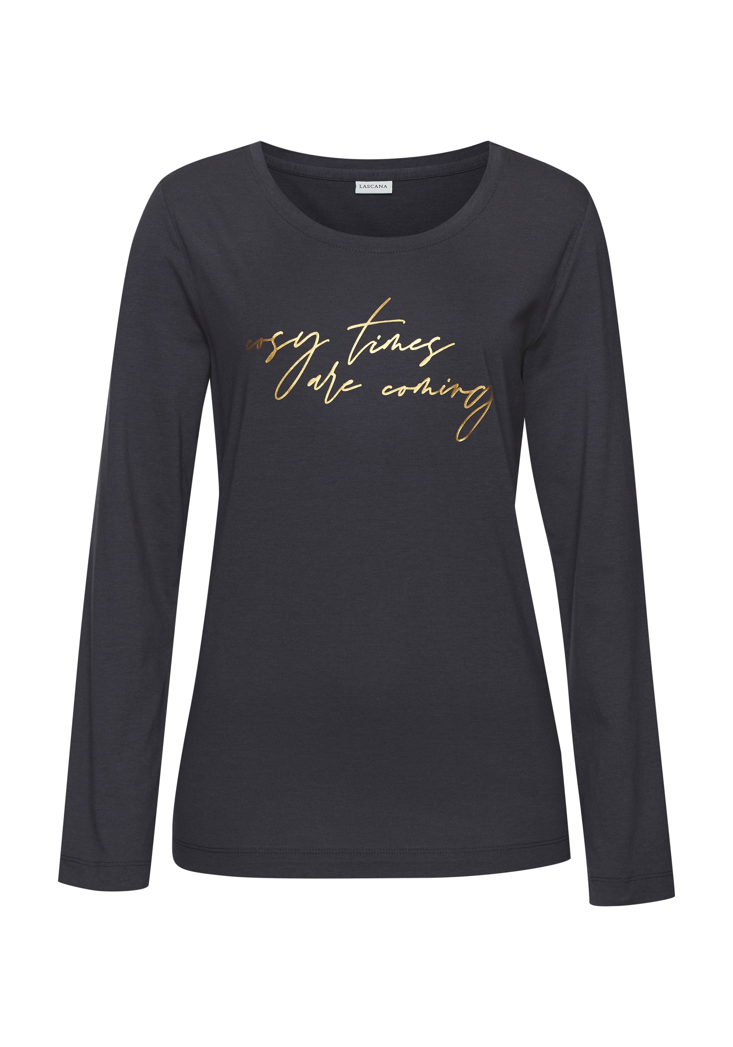 Lascana Pyjama top met folieprint