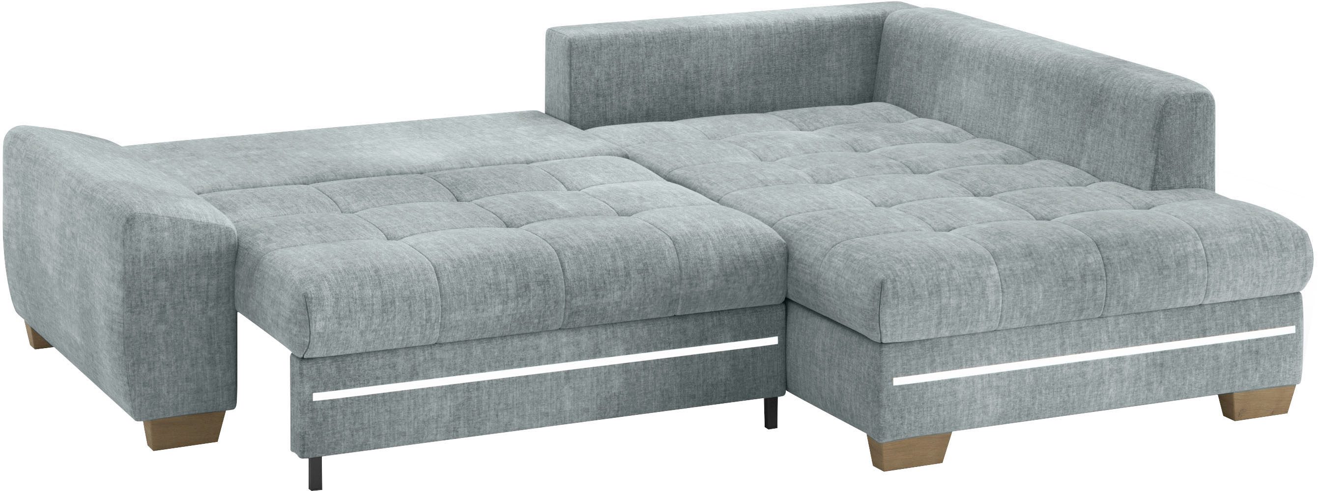 Mr. Couch Hoekbank Nikita II, L-vorm met rgb-led verlichting, optioneel met bed, bedlade, koudschuim