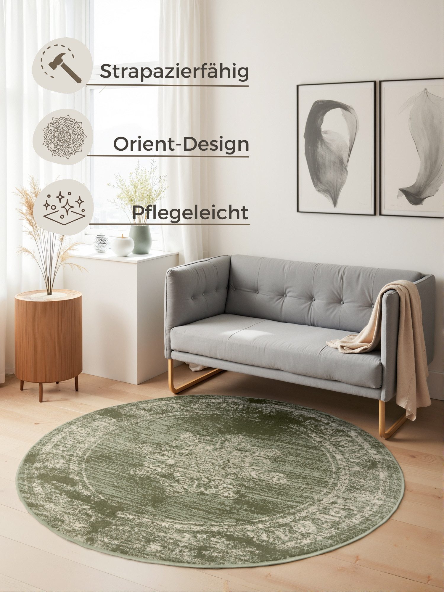 HANSE Home Vloerkleed Lydia Woonkamer, slaapkamer, gang, kortpolig, oosters, vintage, zacht