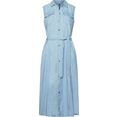 tommy hilfiger jeansjurk fitflare dress ns midi aby in trendy midilengte blauw