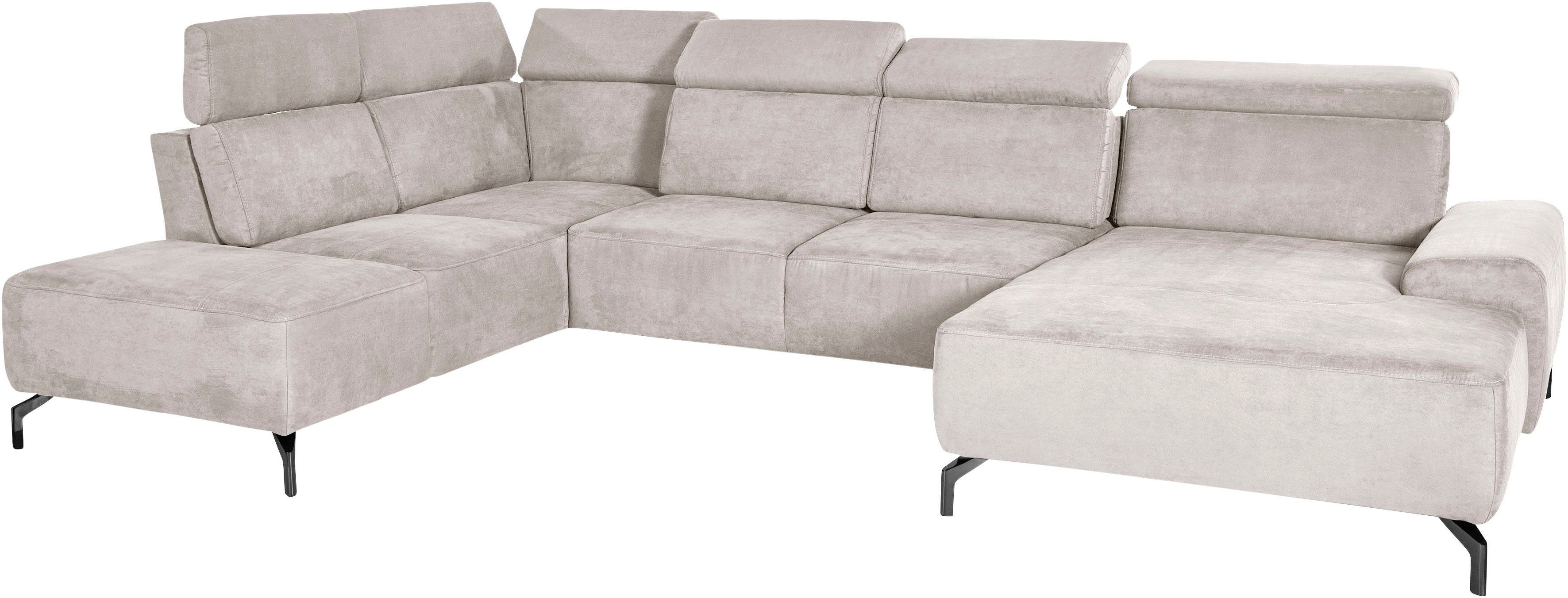 sit&more Zithoek Gizeh U-vorm 15 cm poothoogte, inclusief zitdiepteverstelling en verstelbare hoofdsteun