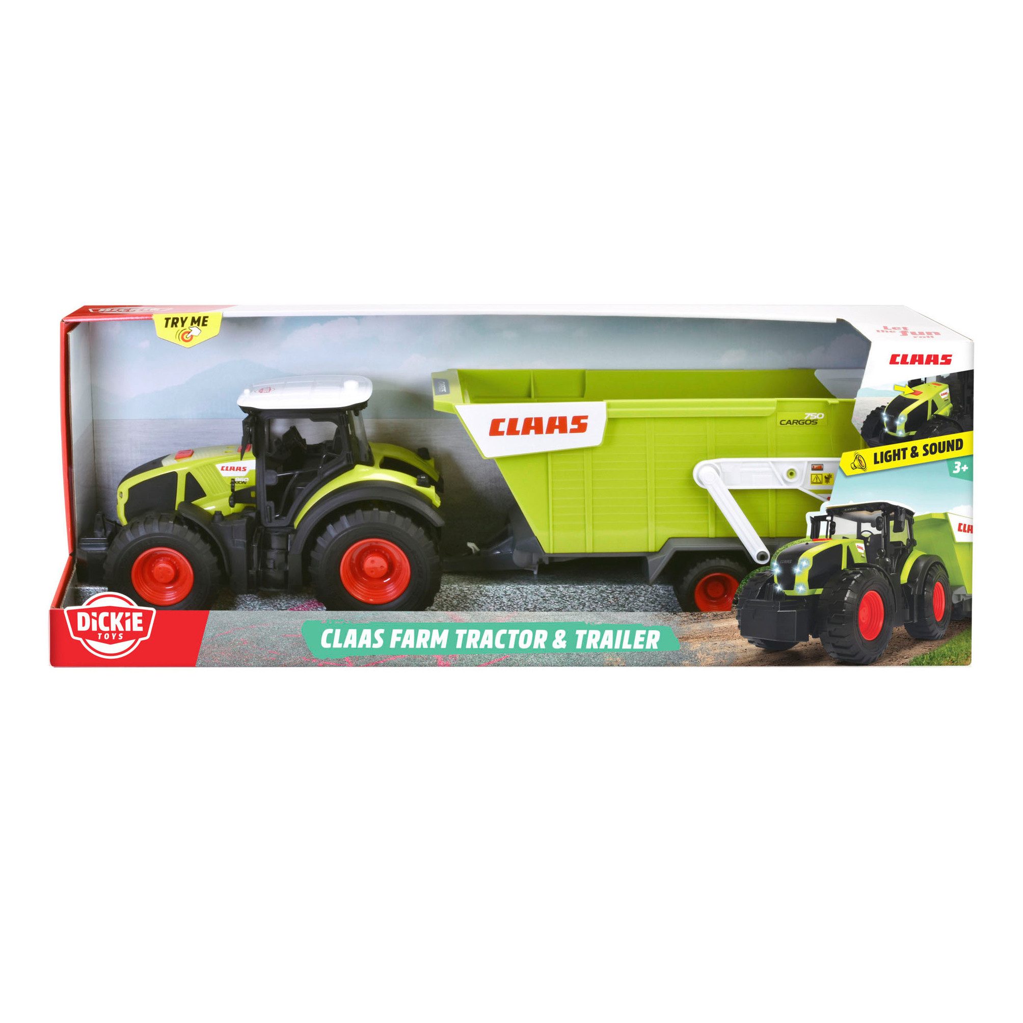 Dickie Toys Speelgoed-tractor CLAAS met hanger met licht en geluid