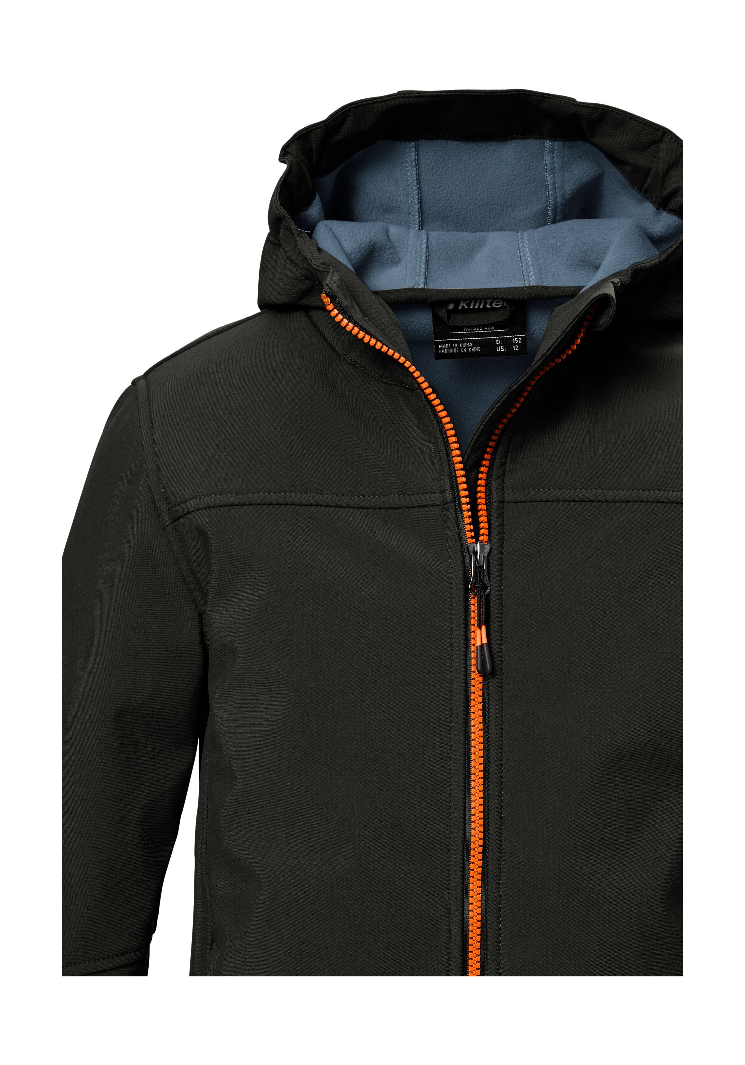 Killtec Softshell-jack KOW 366 BYS SFTSHLL JCKT Waterafstotende softshelljack met fleece capuchon en reflectoren