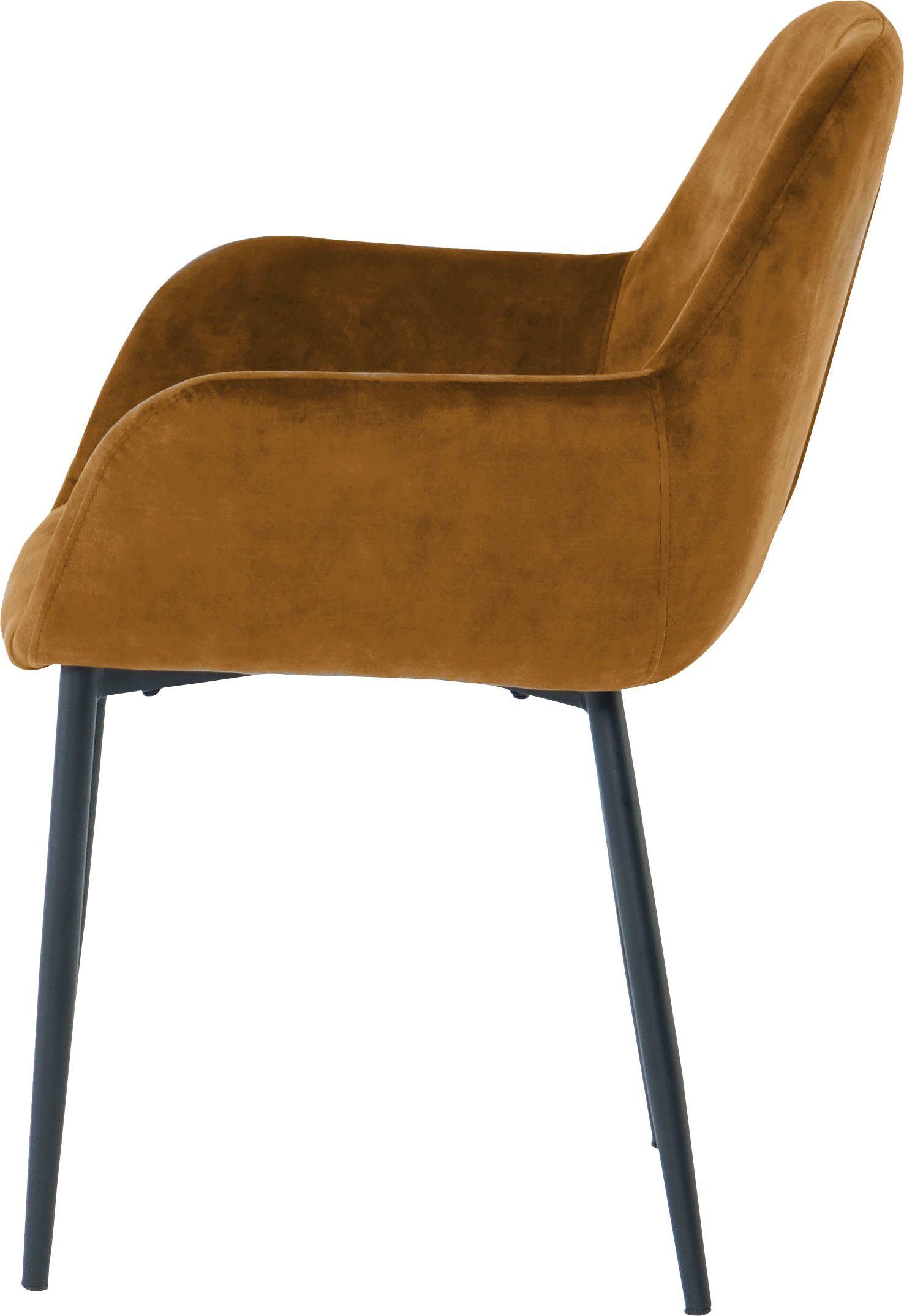 SIT Stoel met armleuningen glamoureuze bekleding in fluwelige look (set, 2 stuks)