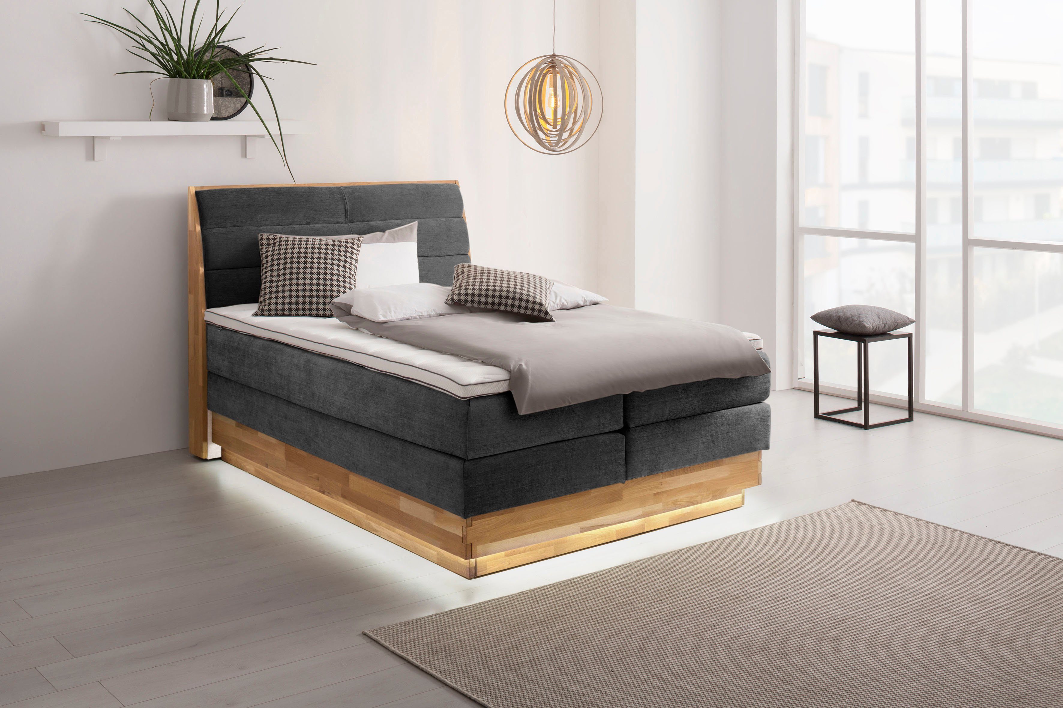 OTTO products Boxspring Ledverlichting, met gecertificeerde, gerecyclede overtrekstoffen