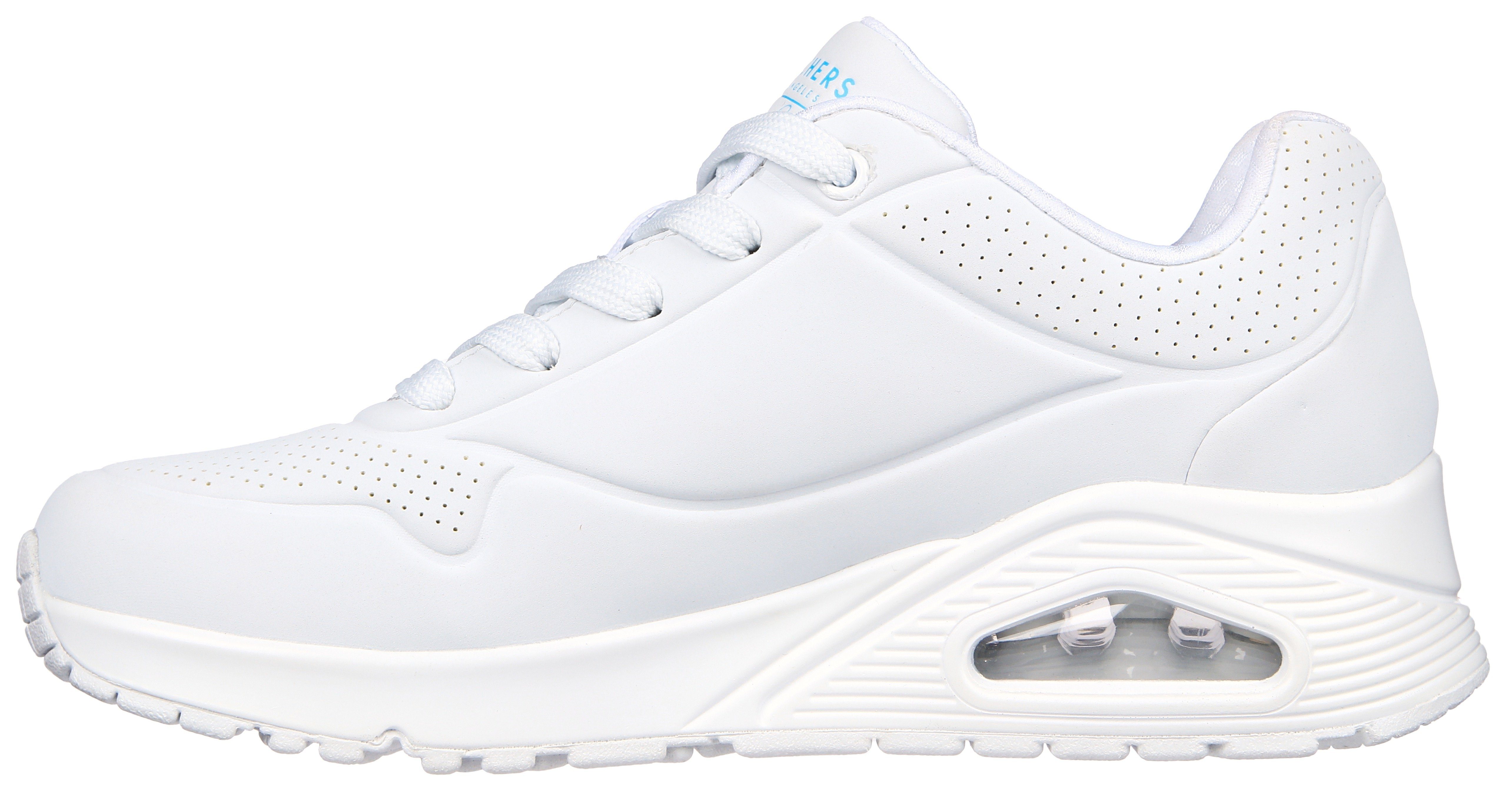 Skechers Sneakers UNO - HIGHLIGHT LOVE , vrijetijdsschoen, lage schoen, veterschoen met hartjes-print