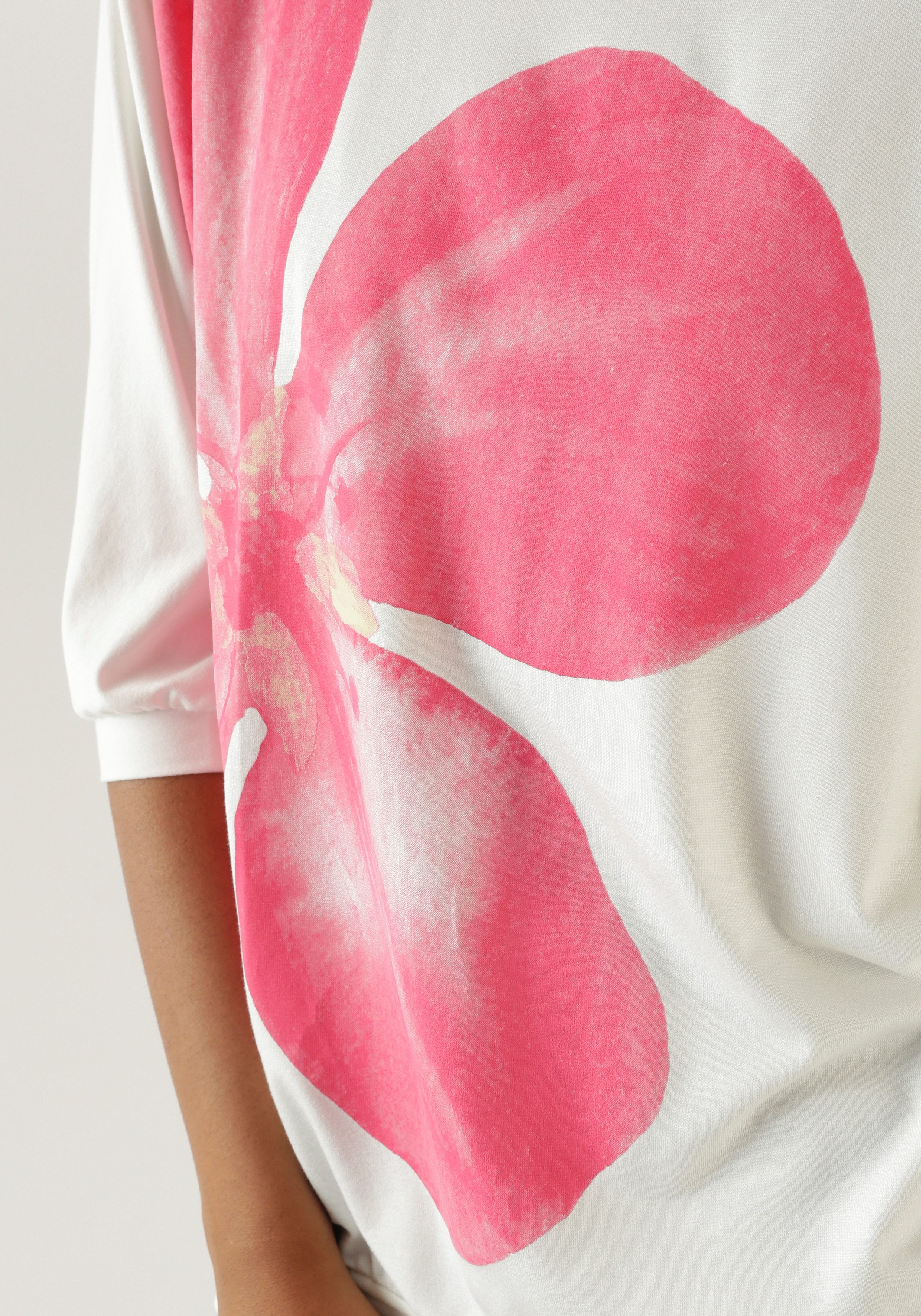 Aniston SELECTED Shirt met vleermuismouwen met grote voorbloemenprint - nieuwe collectie