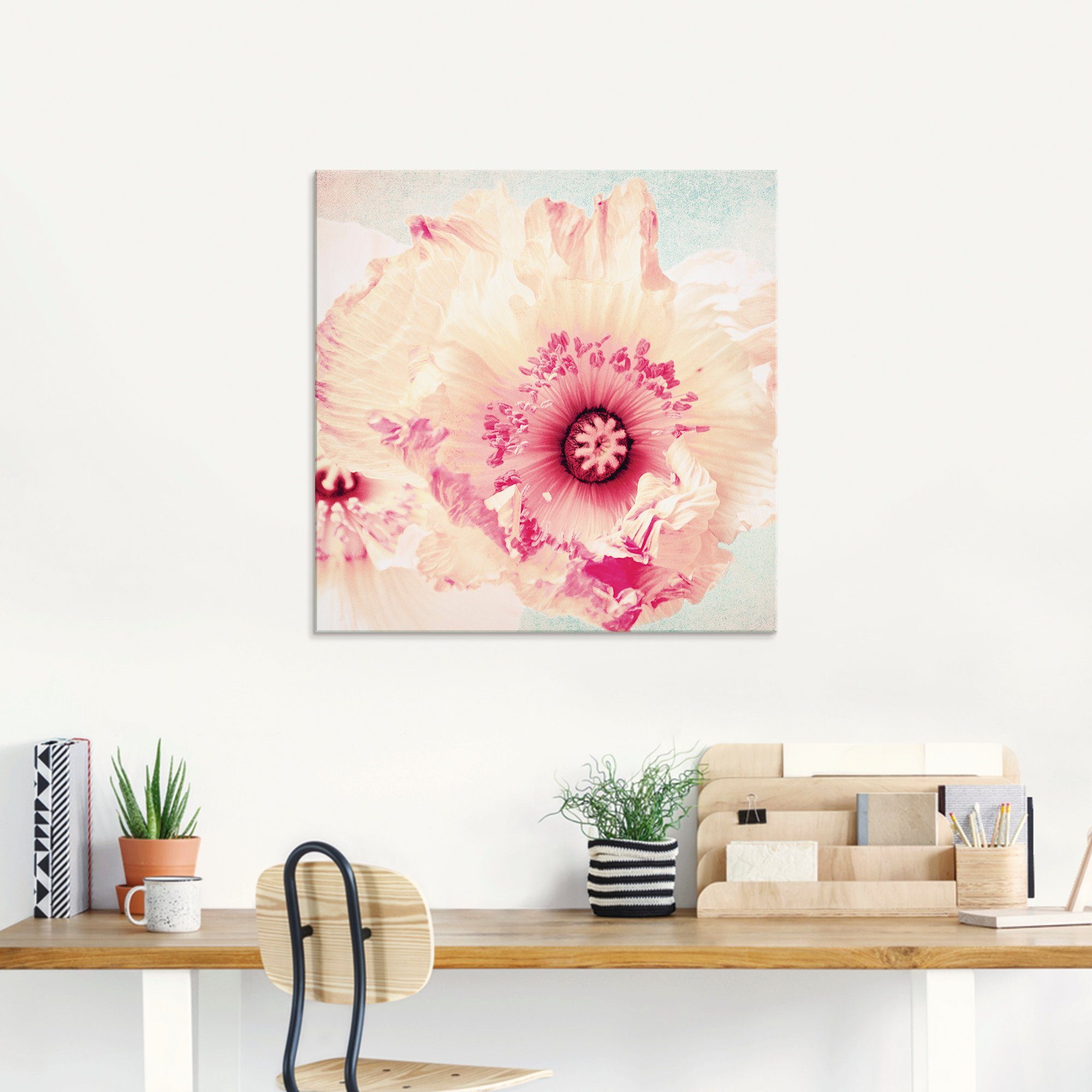 Artland Print op glas Pastel papaver in verschillende maten