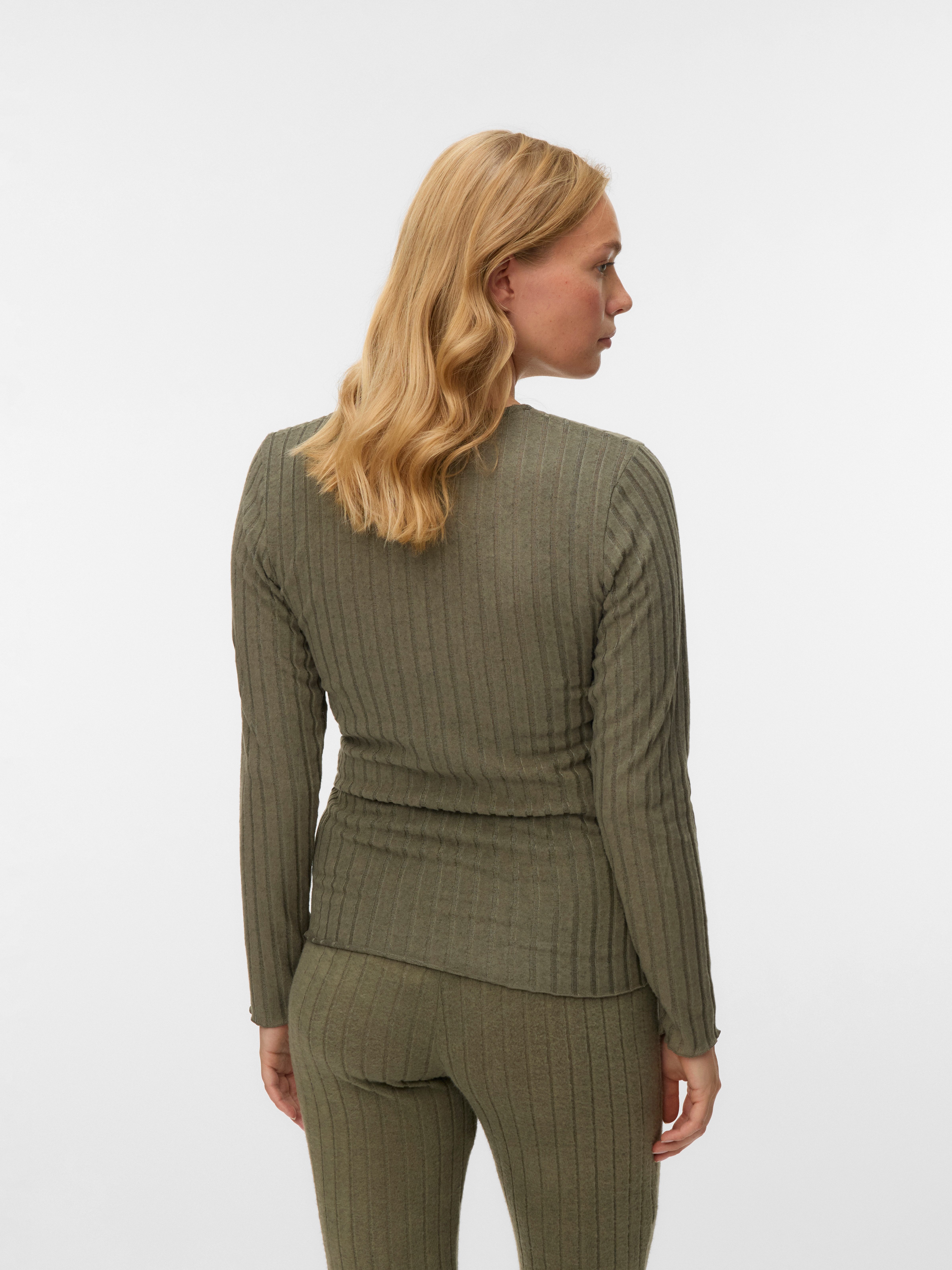 Mamalicious Shirt met V-hals MLFELIZIA LIA LS JRS TOP 2F NOOS