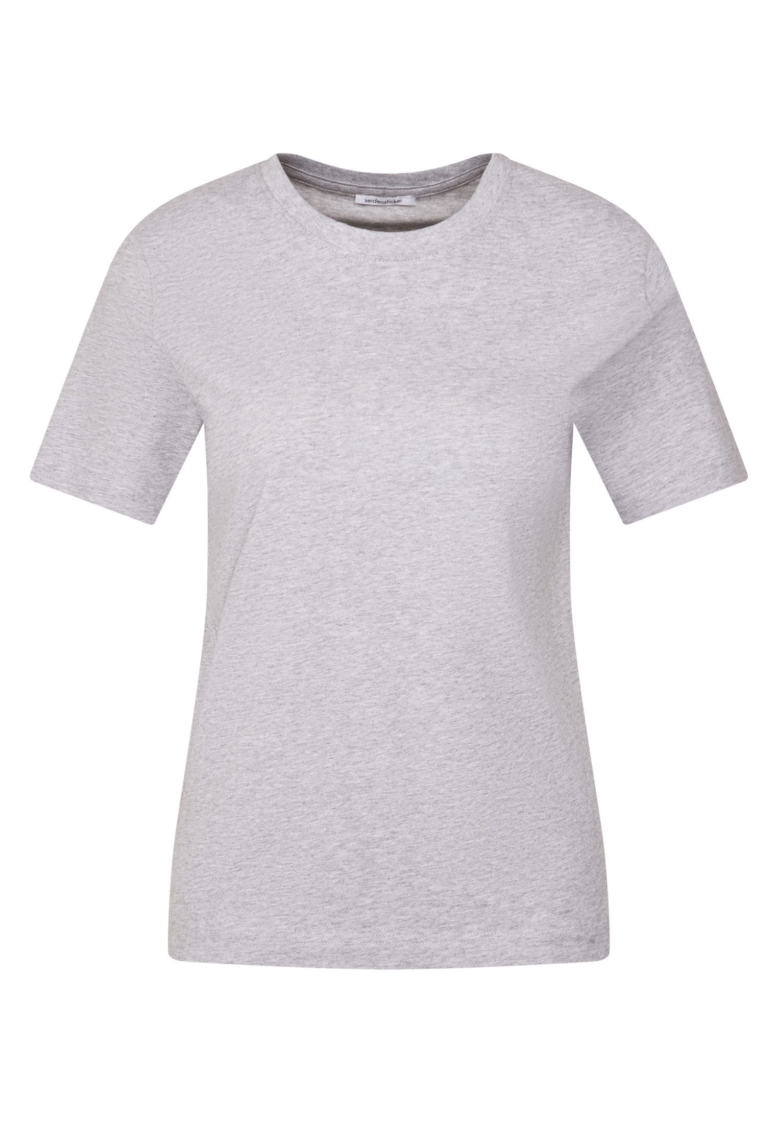 seidensticker T-shirt Zwarte roos 1/2 ronde hals uni