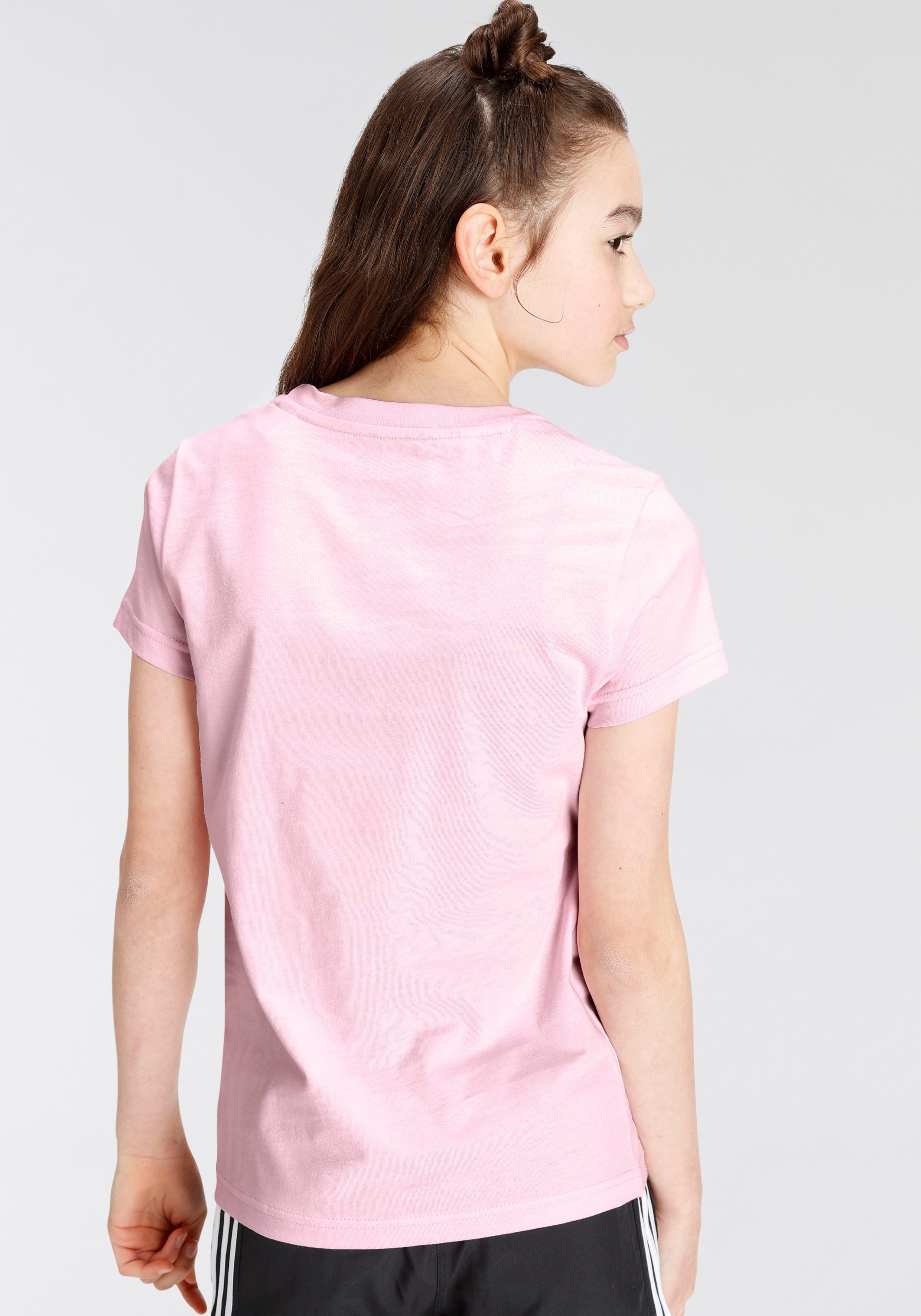adidas sportswear t-shirt essentials big logo cotton roze