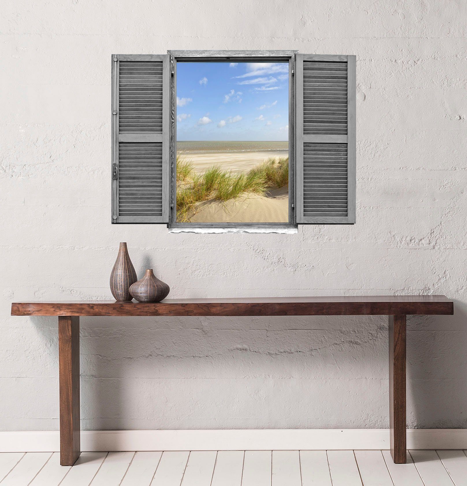 queence Wandfolie Duin Muursticker, muurdecoratie, zelfklevend, 3D, raam (1 stuk)