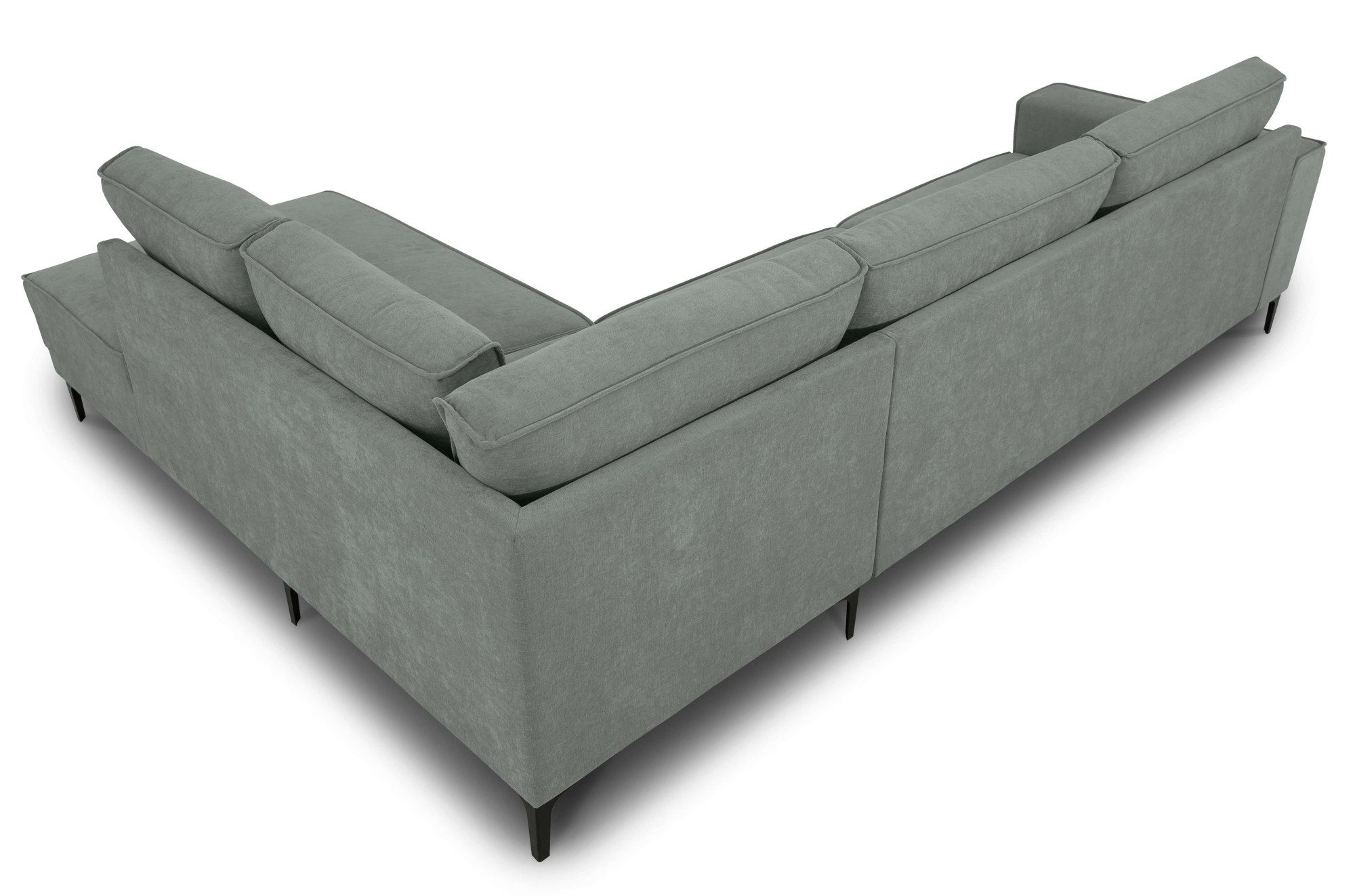 Places of Style Hoekbank Oland, structuur, platweefsel, luxe microvezel, bouclé L-vorm, 289 cm, golfondersteuning, Scandinavisch ontwerp, metalen poten
