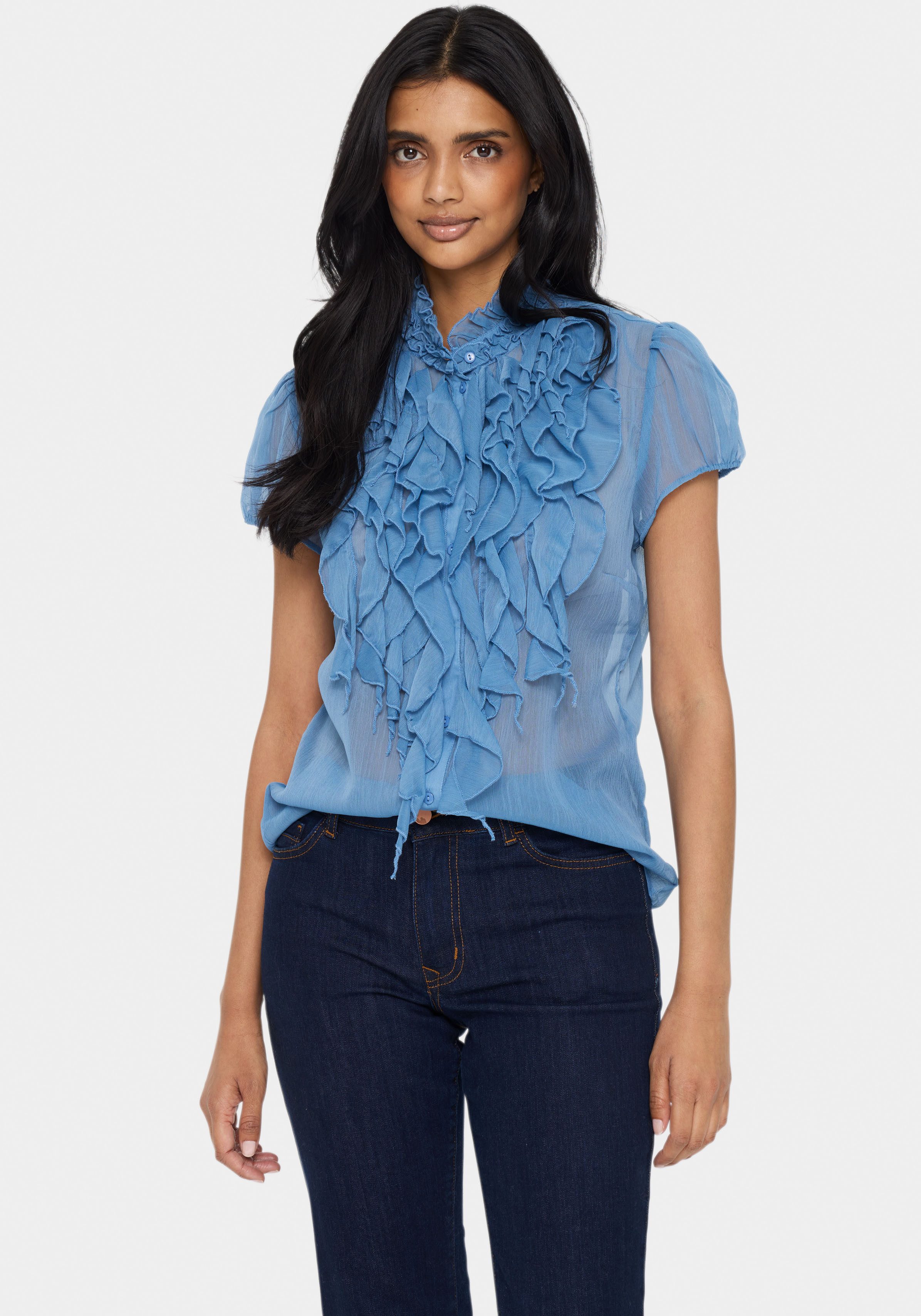 Saint Tropez Rucheblouse LiljaSZ Crinkle SS Shirt