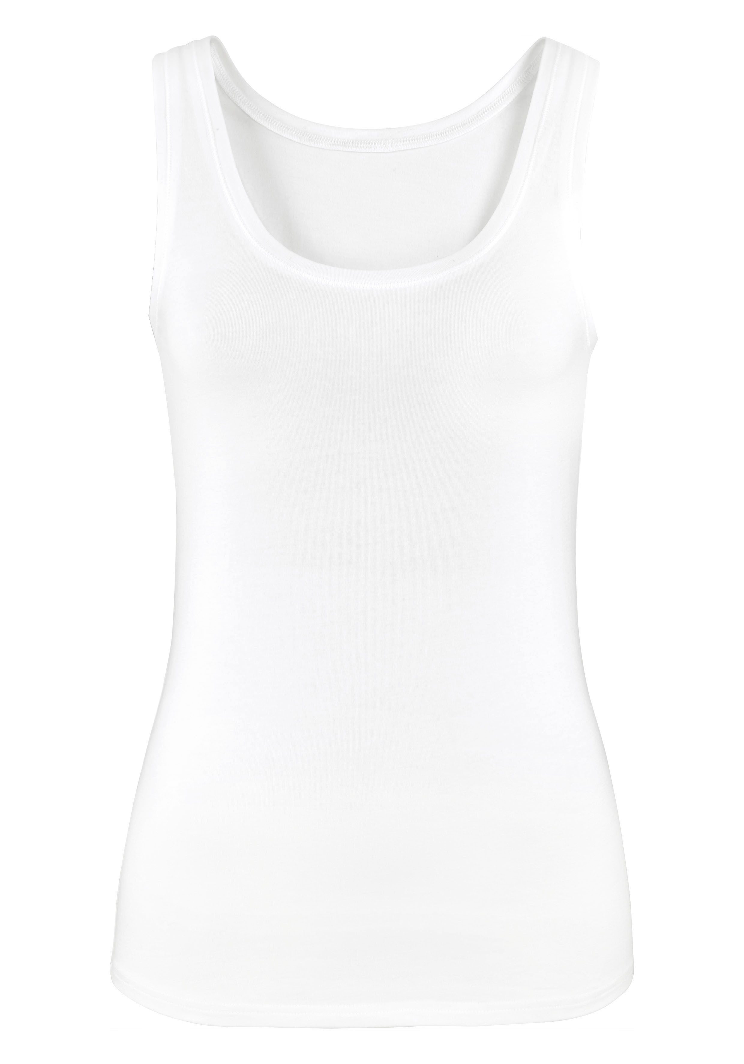 Vivance Tanktop Elastische katoenkwaliteit gemaakt van elastische katoenen stof, strandtop (Set van 2)