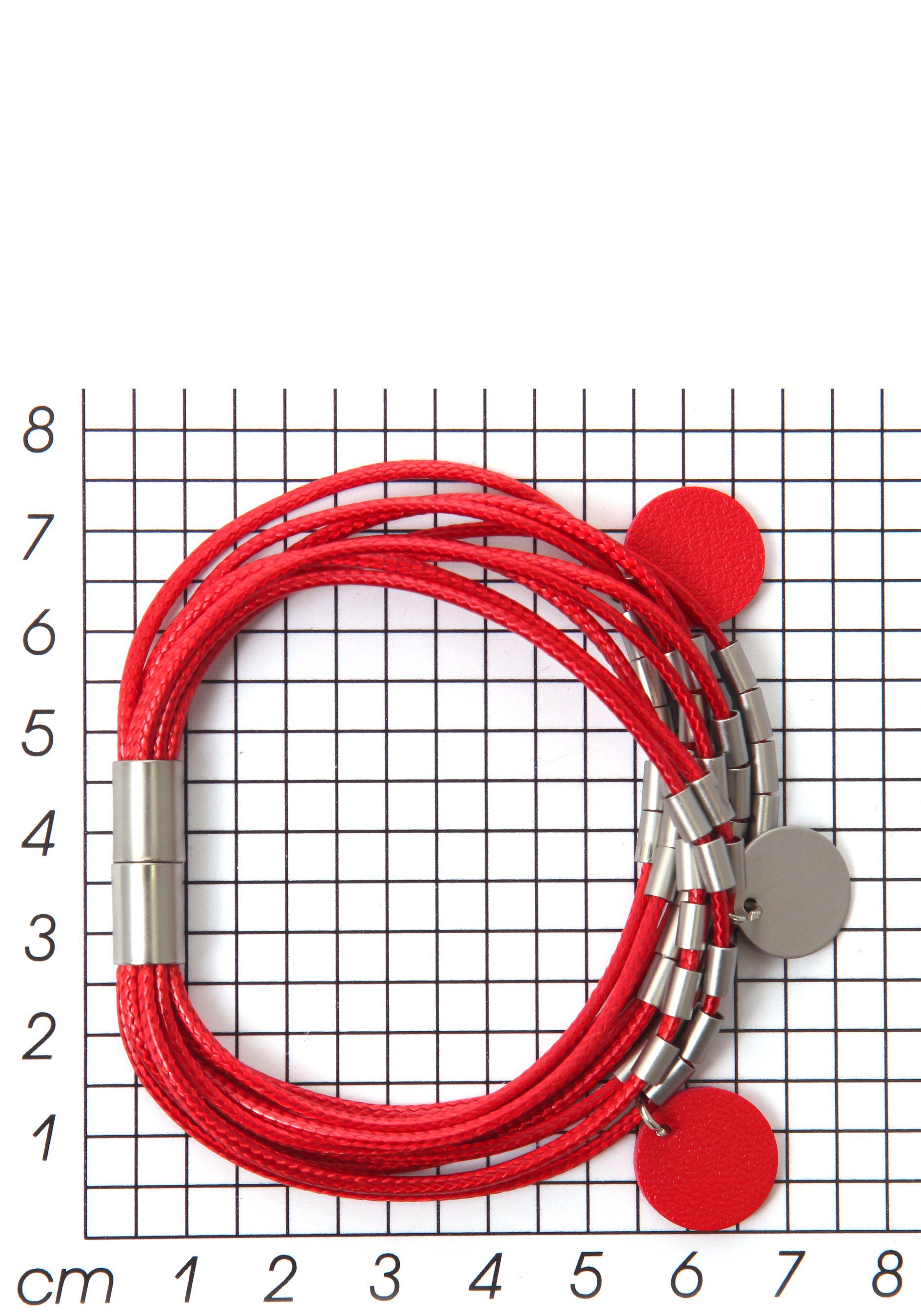 Firetti Armband Rood, rond, bicolour, meerrijig