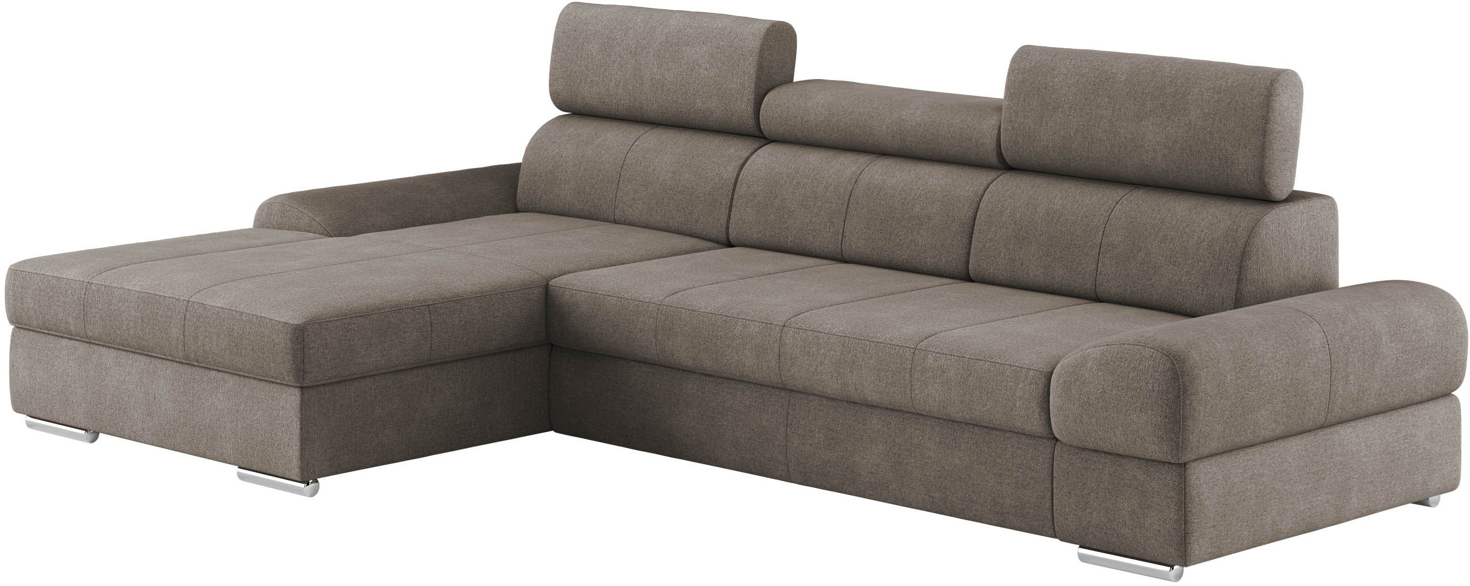 sit&more Hoekbank Broadway L-vorm met verstelbare hoofdsteun, naar keuze met slaapfunctie