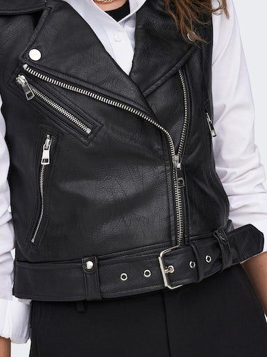 Only Imitatieleren gilet ONLVERA FAUX LEATHER WAISTCOAT OTW NOOS