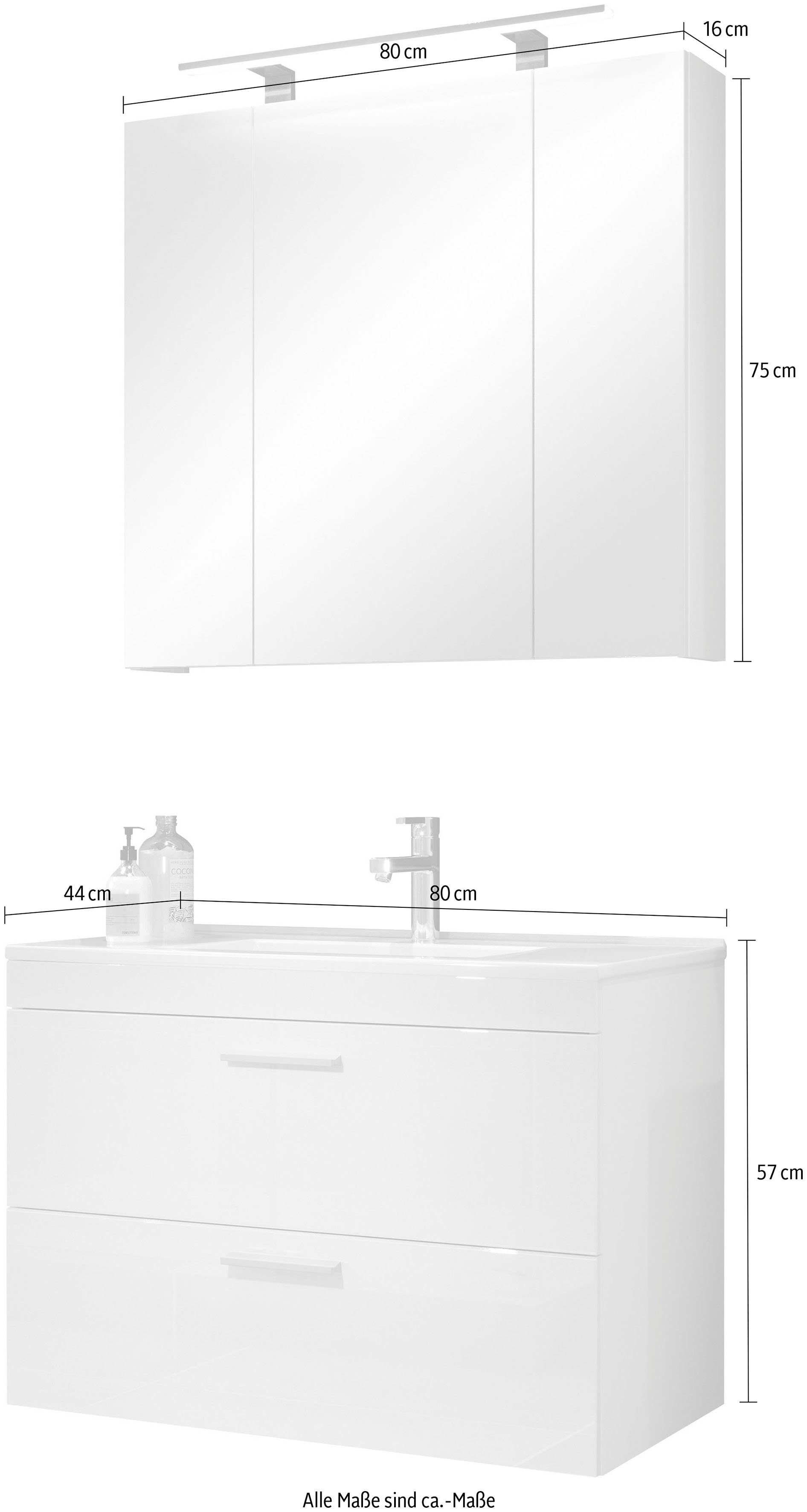 welltime Badmeubelset Dormoletto Badkamermeubelset, badkamer-set (2 stuks)