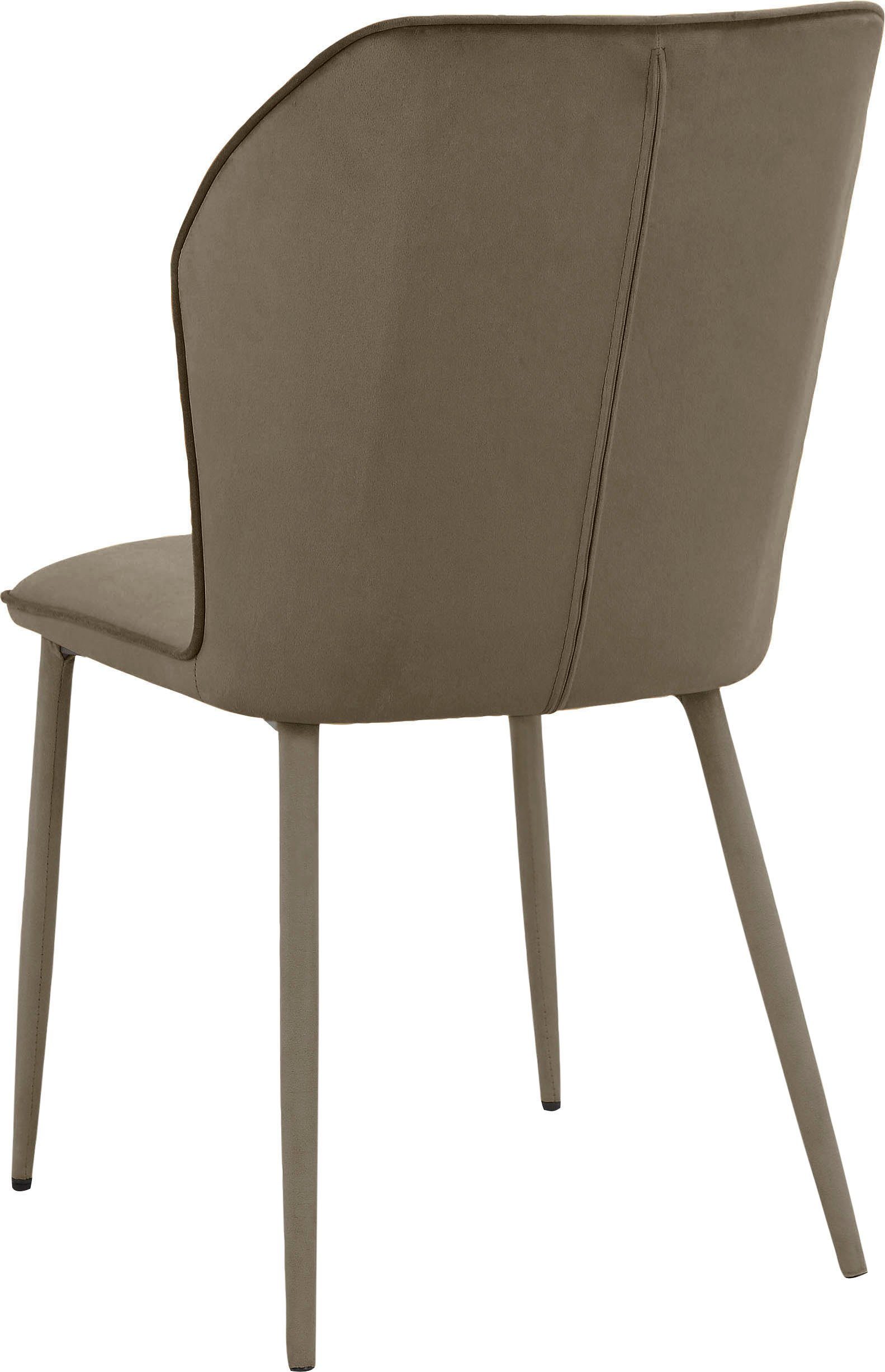 INOSIGN Eetkamerstoel Koa van veloursstof, met zacht verdikte zitting en rugleuning, zithoogte 49 cm (2 stuks)