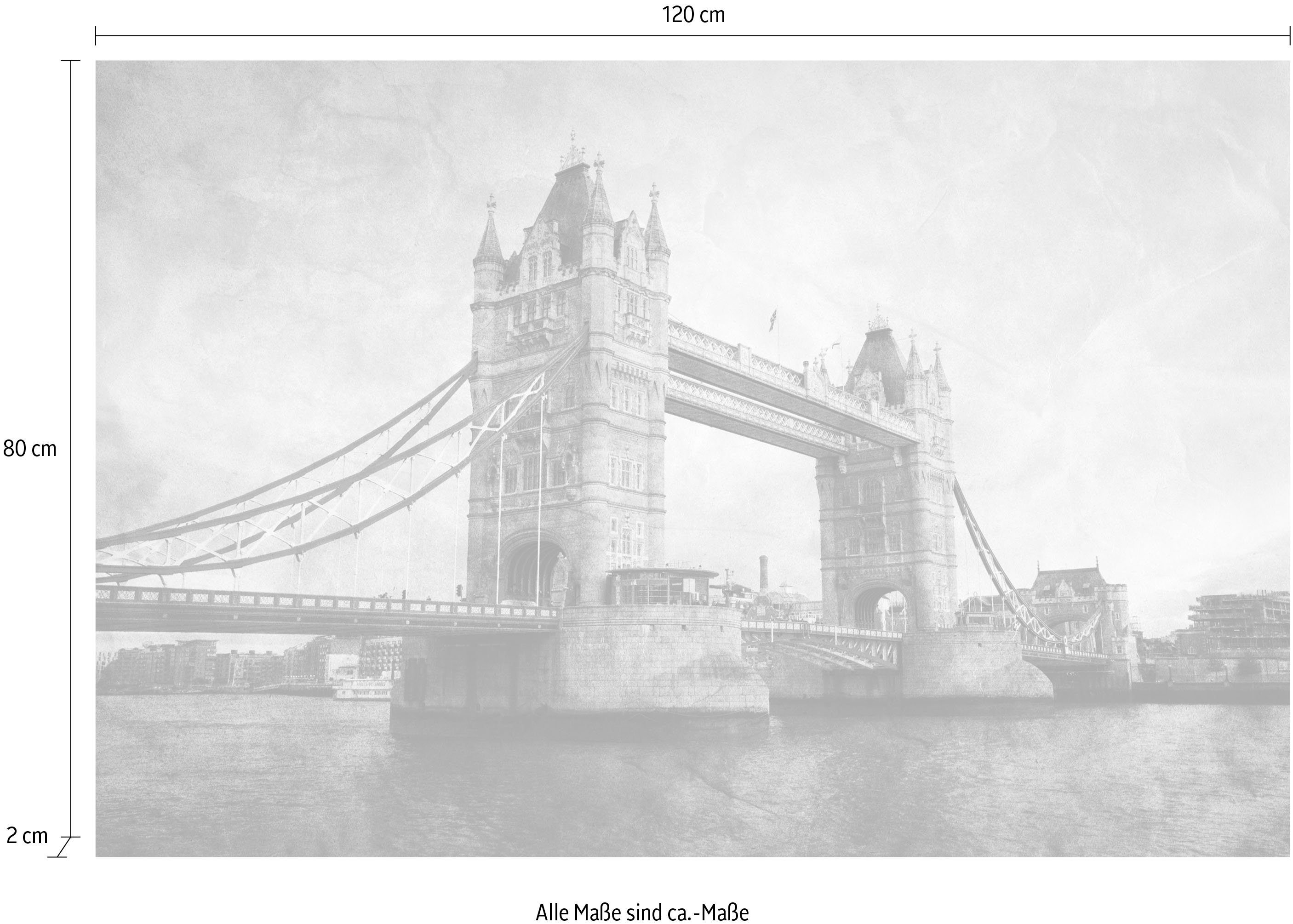 queence Artprint op linnen Tower Bridge Premium canvasstof, handgemaakt in Duitsland