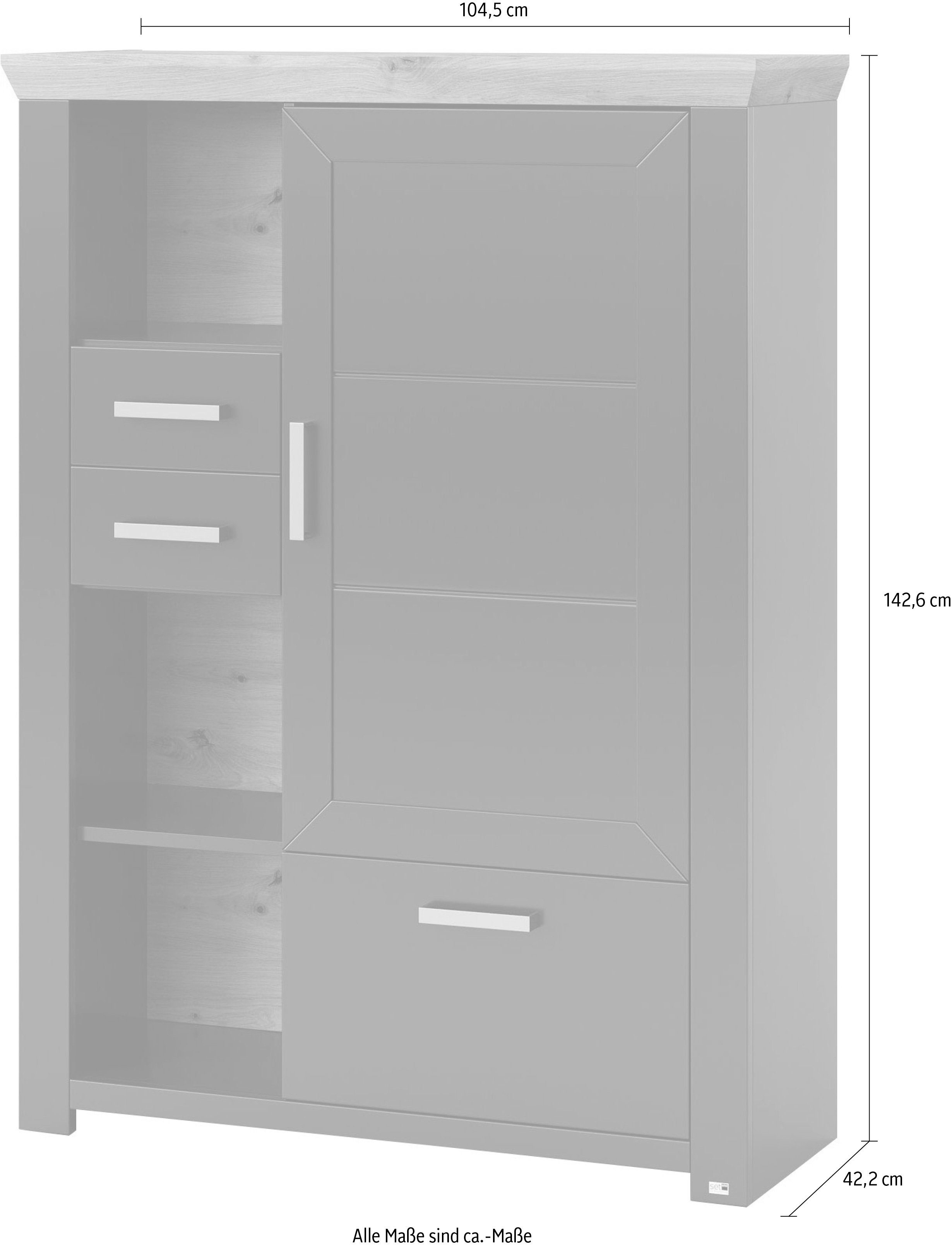 set one by Musterring Highboard York Type 25 en 26, in 3 kleurvarianten, verlichting optioneel, breedte 105 cm