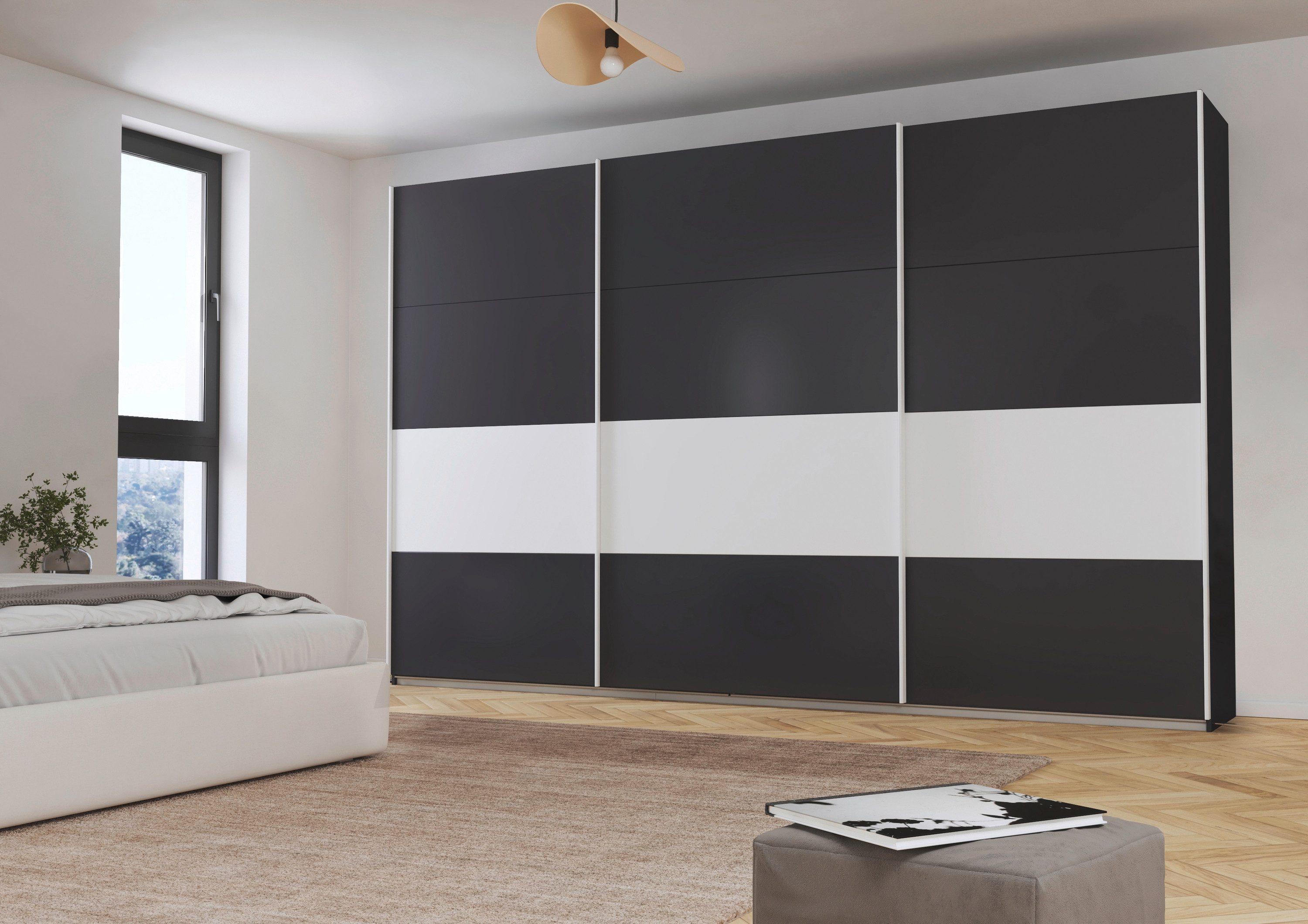 rauch Schuifdeurkast Kledingkast Kast Garderobe CORTONA inclusief indeling, 2 stoffen dozen en extra planken