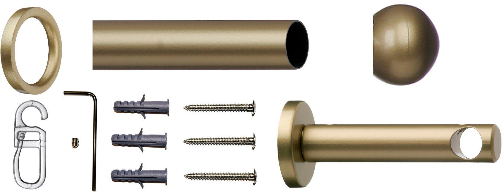 indeko Gordijnroede Formentor Complete set inclusief ringen en montagemateriaal (1 stuk)